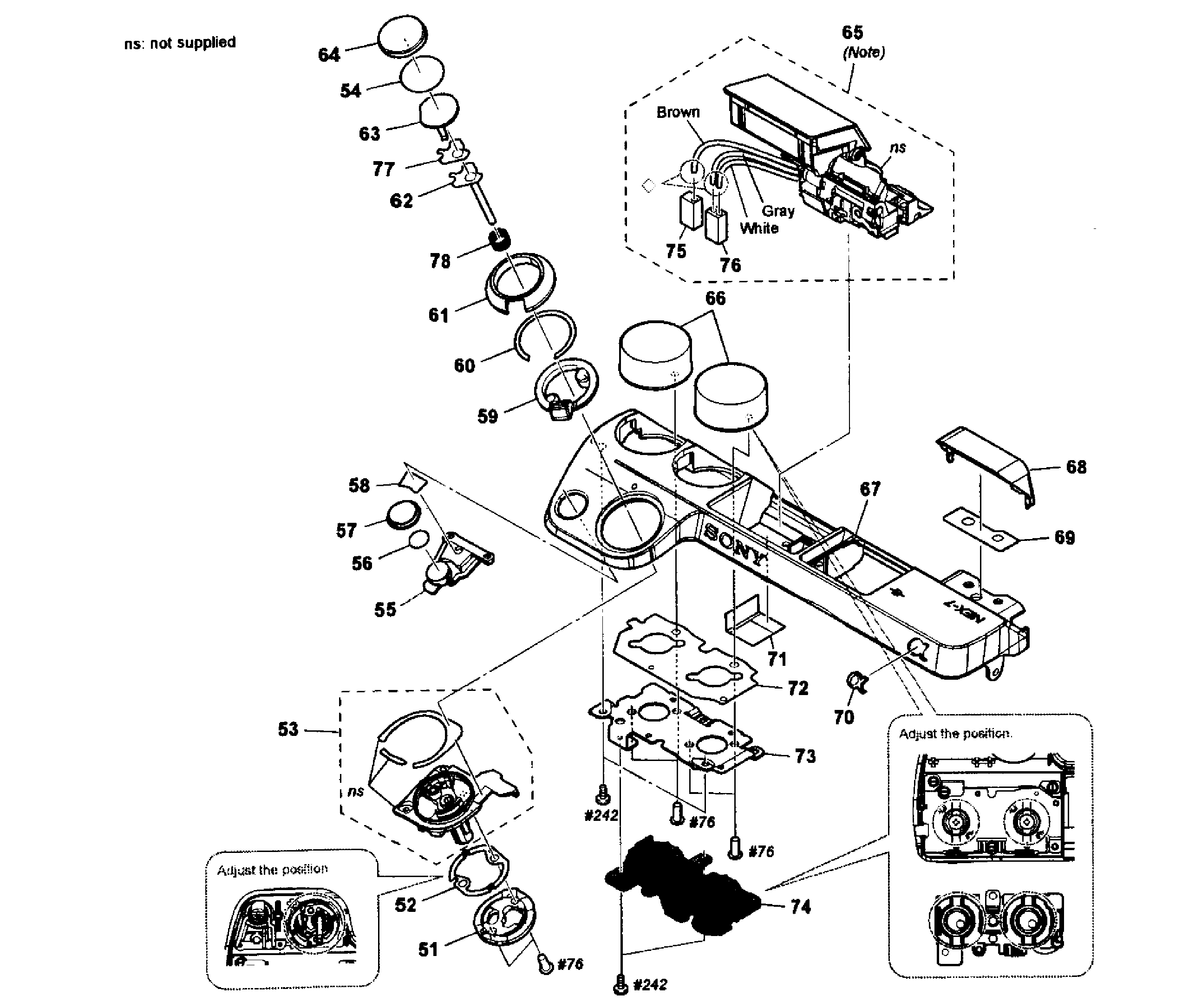 Sony NEX-7K top assy diagram