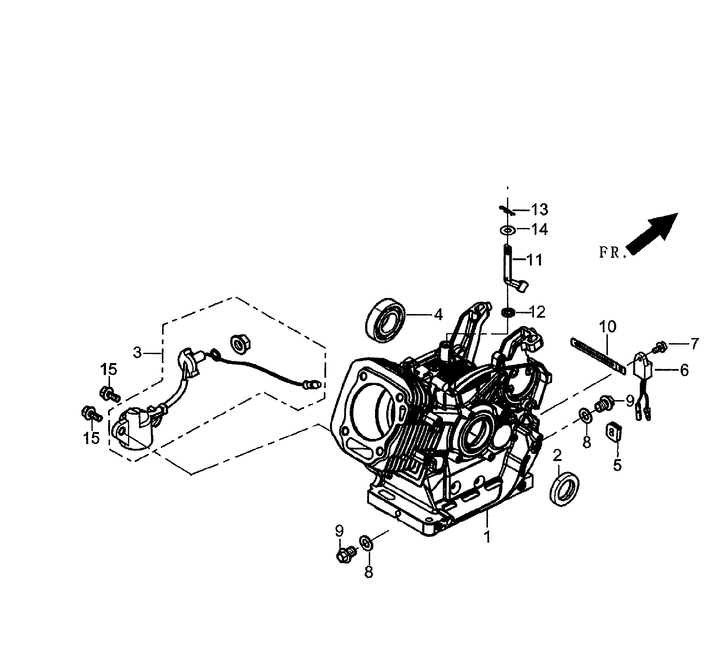 Generac GP5500-5939-4 crankcase diagram