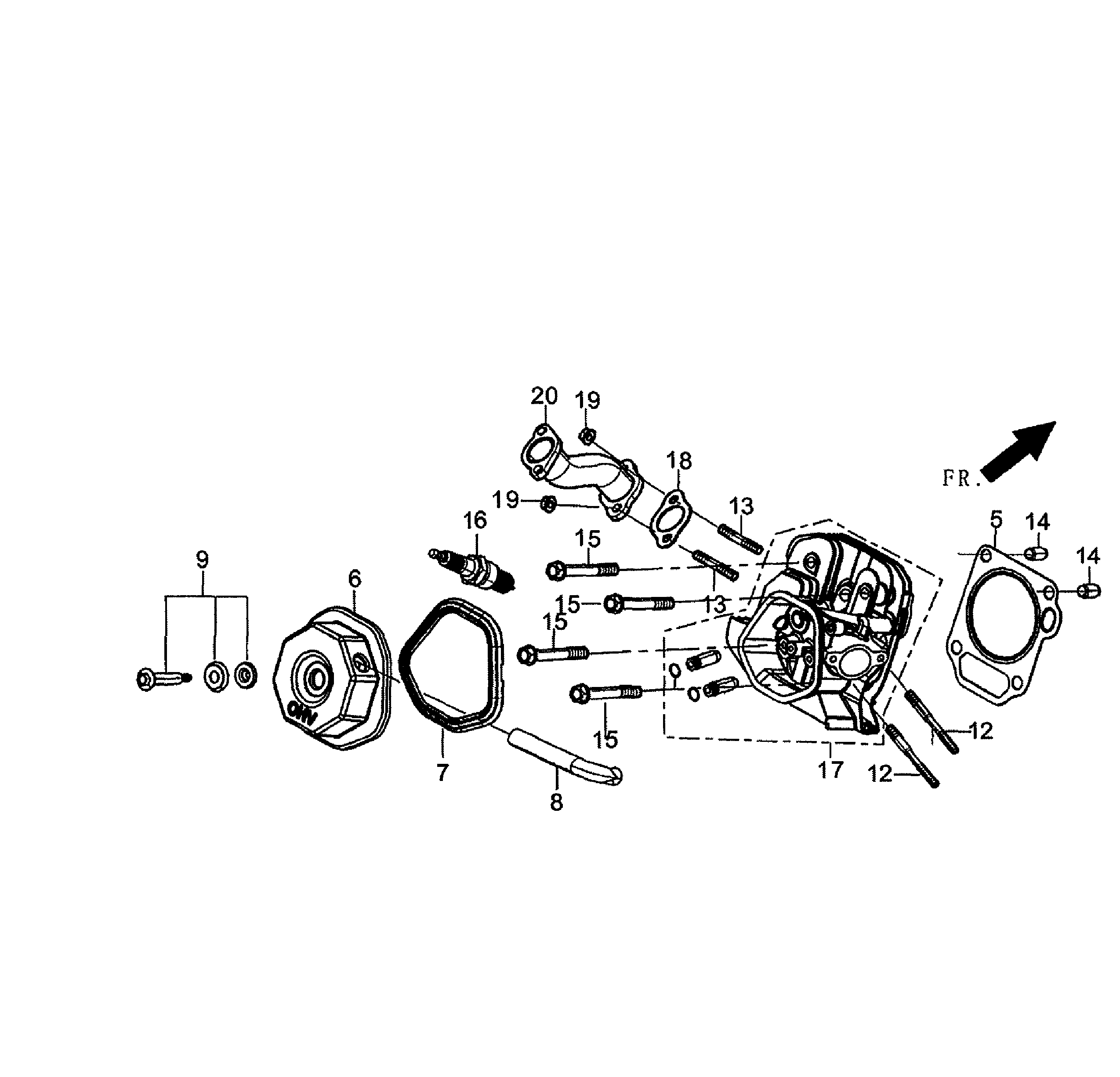 Generac 5939-4 cylinder head diagram