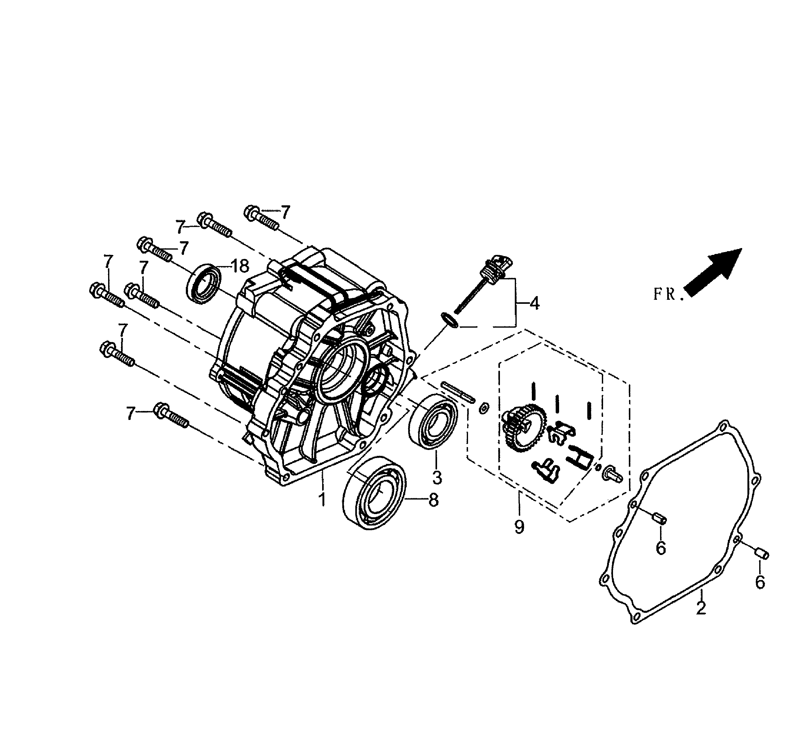 Generac 5939-4 crankcase cover diagram