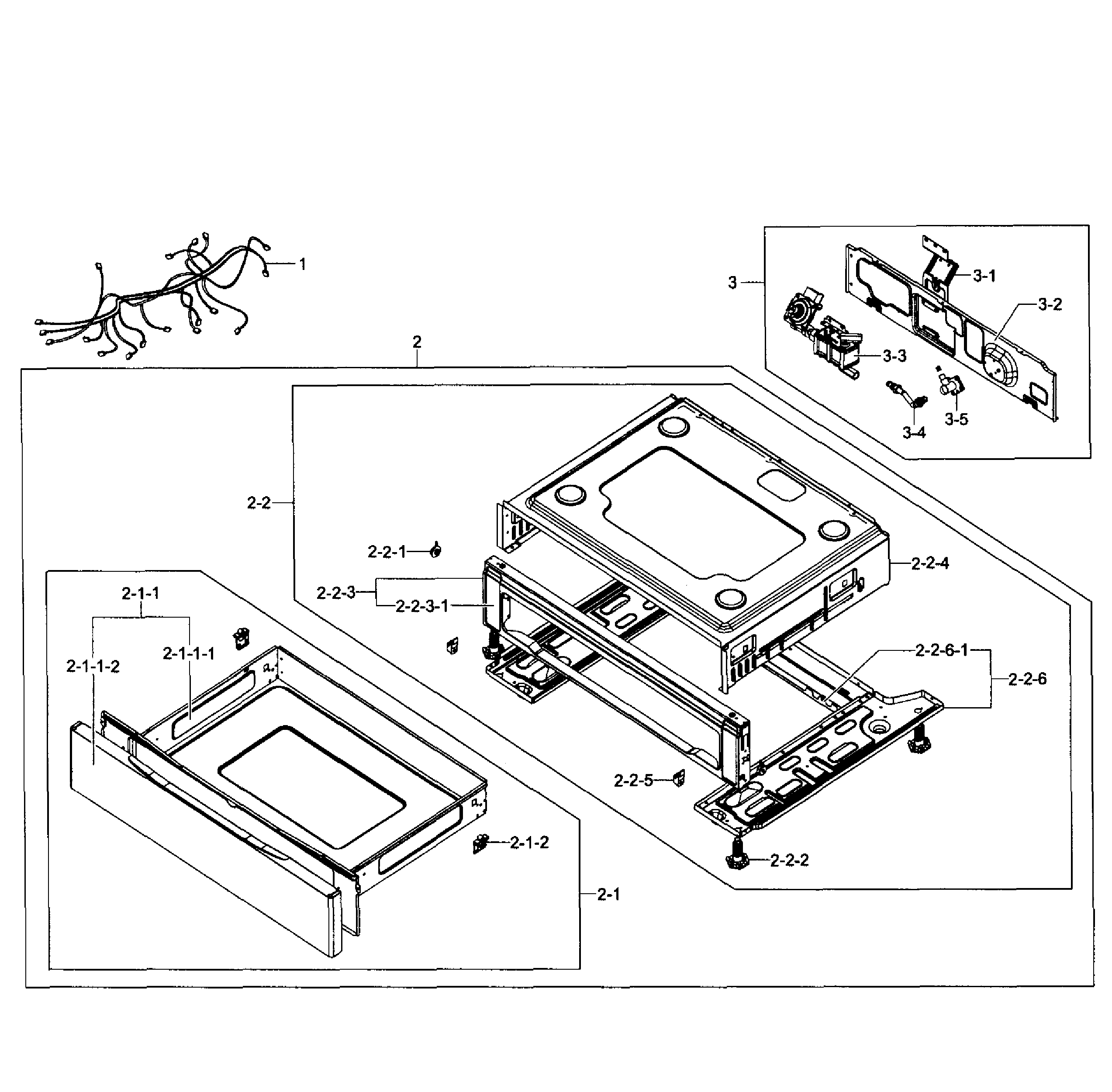 Samsung NX583G0VBSR/AA-01 drawer assy diagram