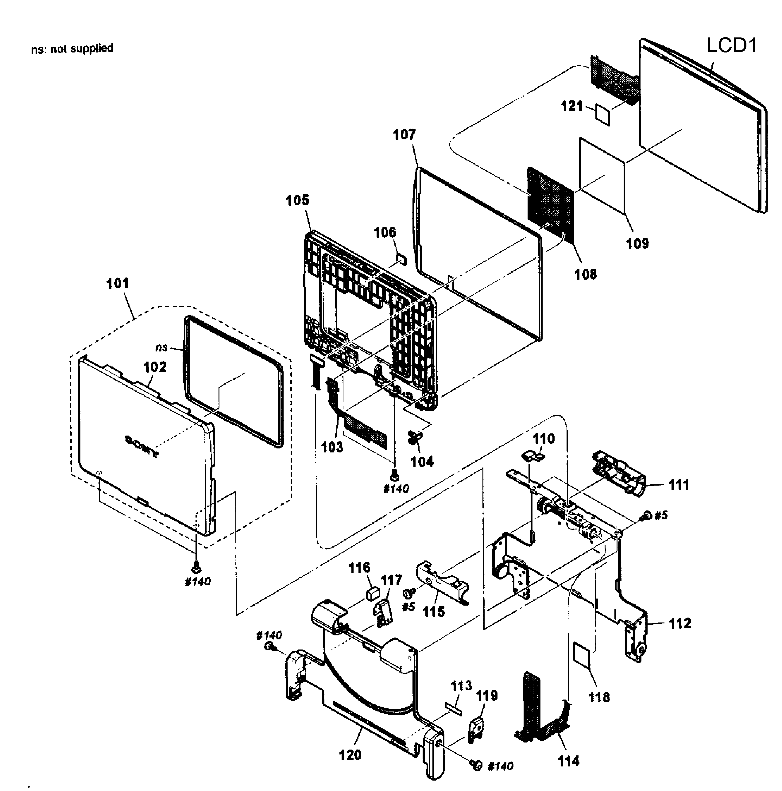 Sony SLT-A77VM lcd assy diagram