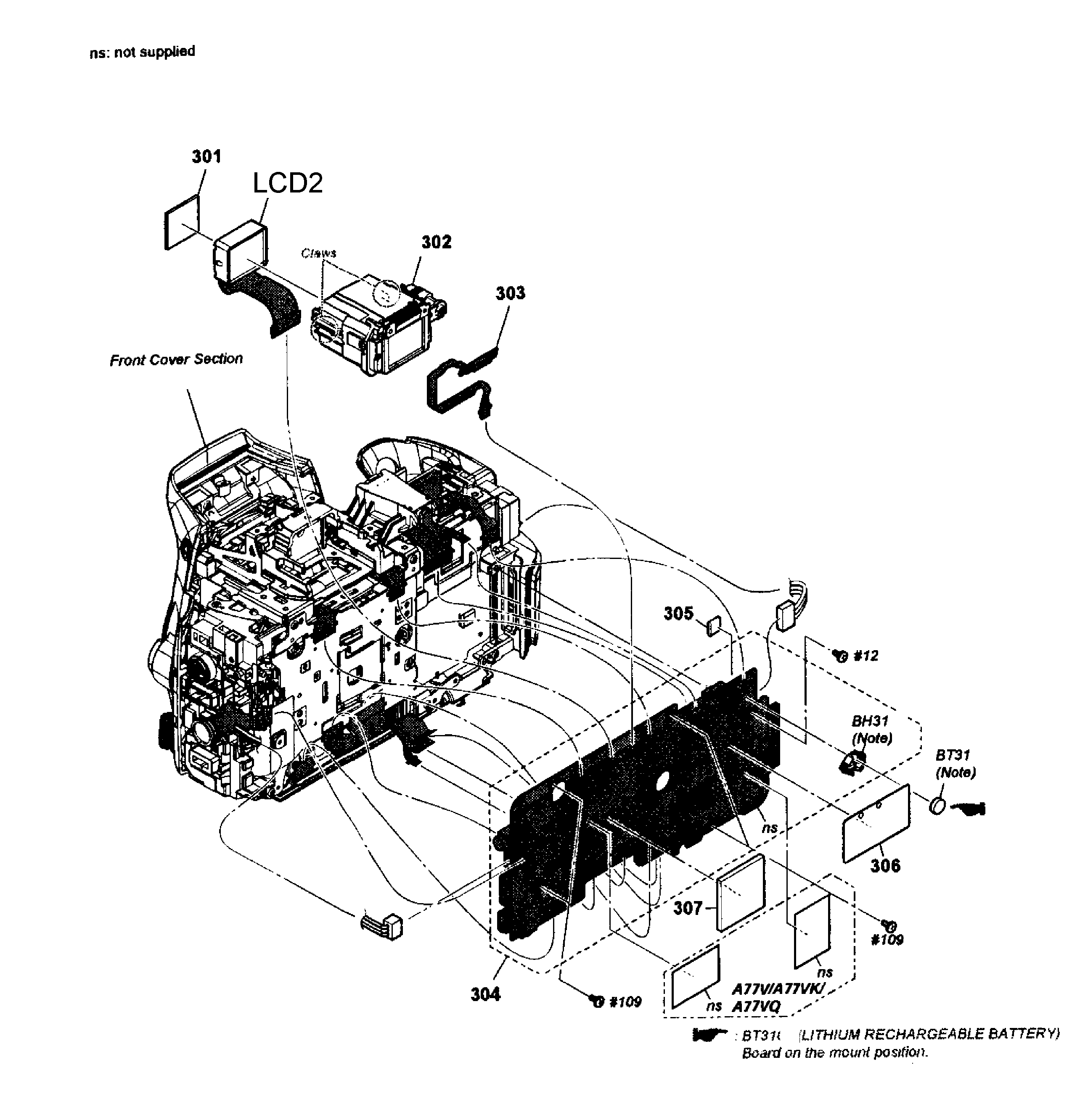 Sony SLT-A77VM main board diagram