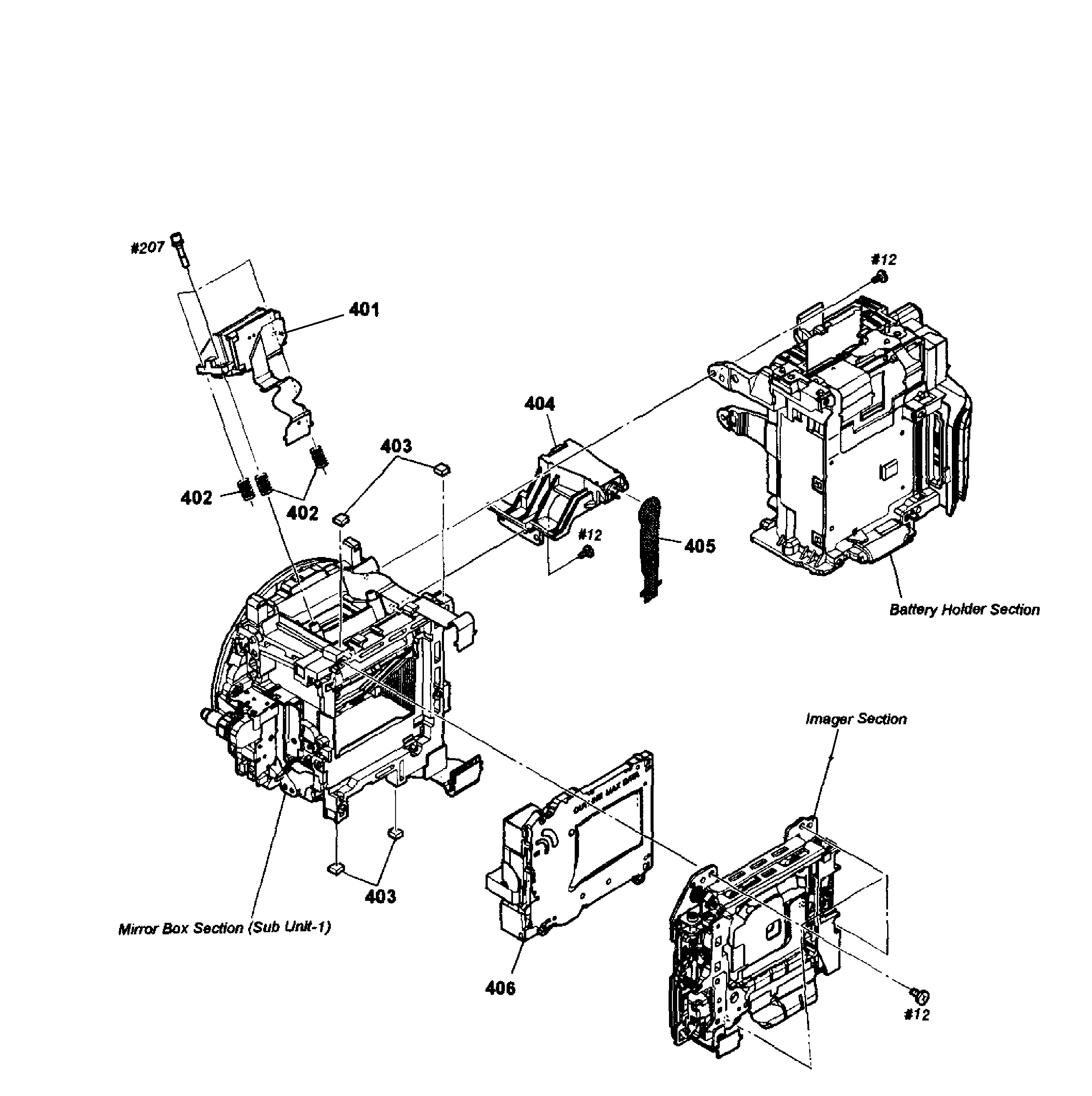 Sony SLT-A77VM shutter assy diagram