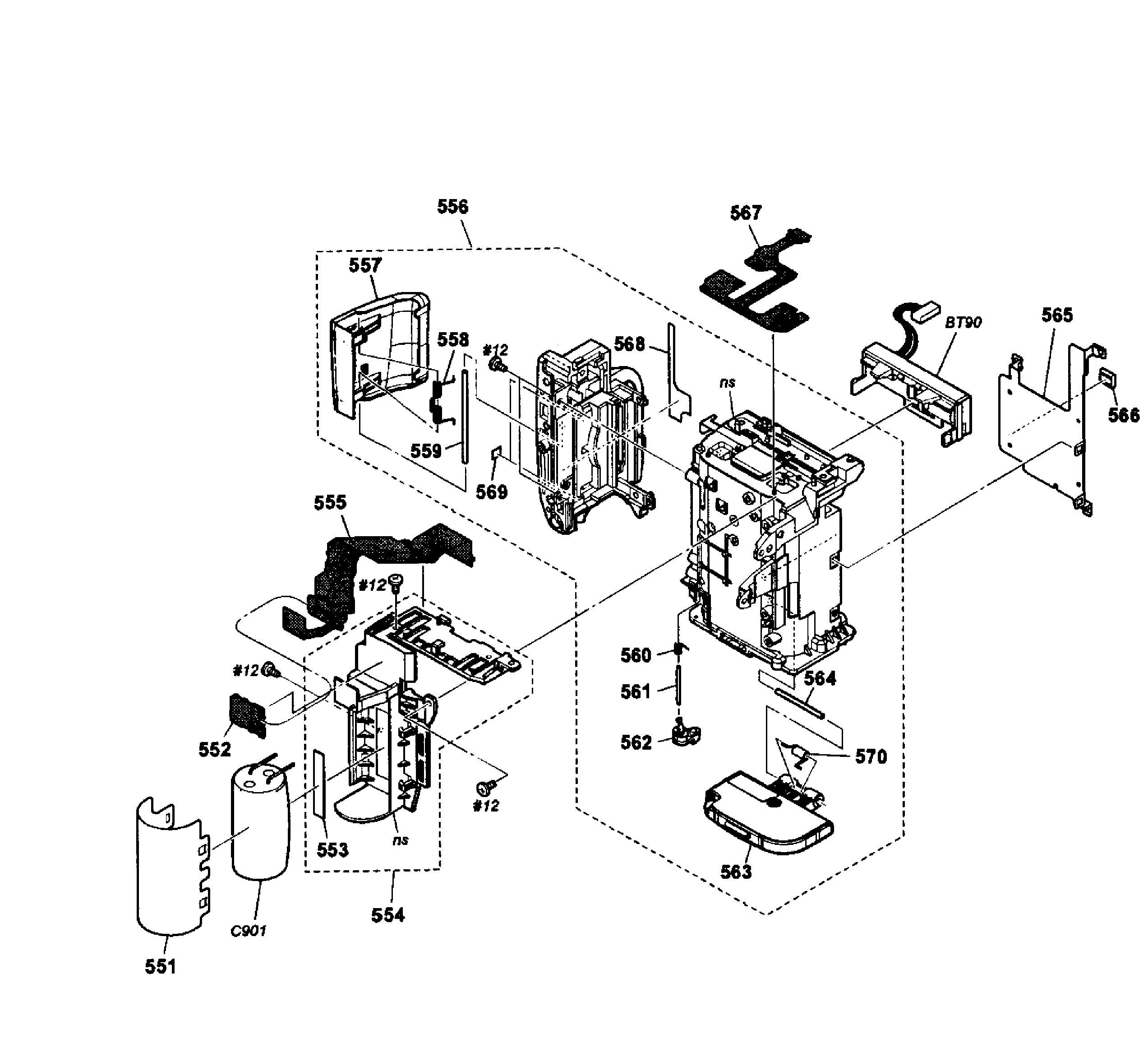 Sony SLT-A77VM battery holder diagram