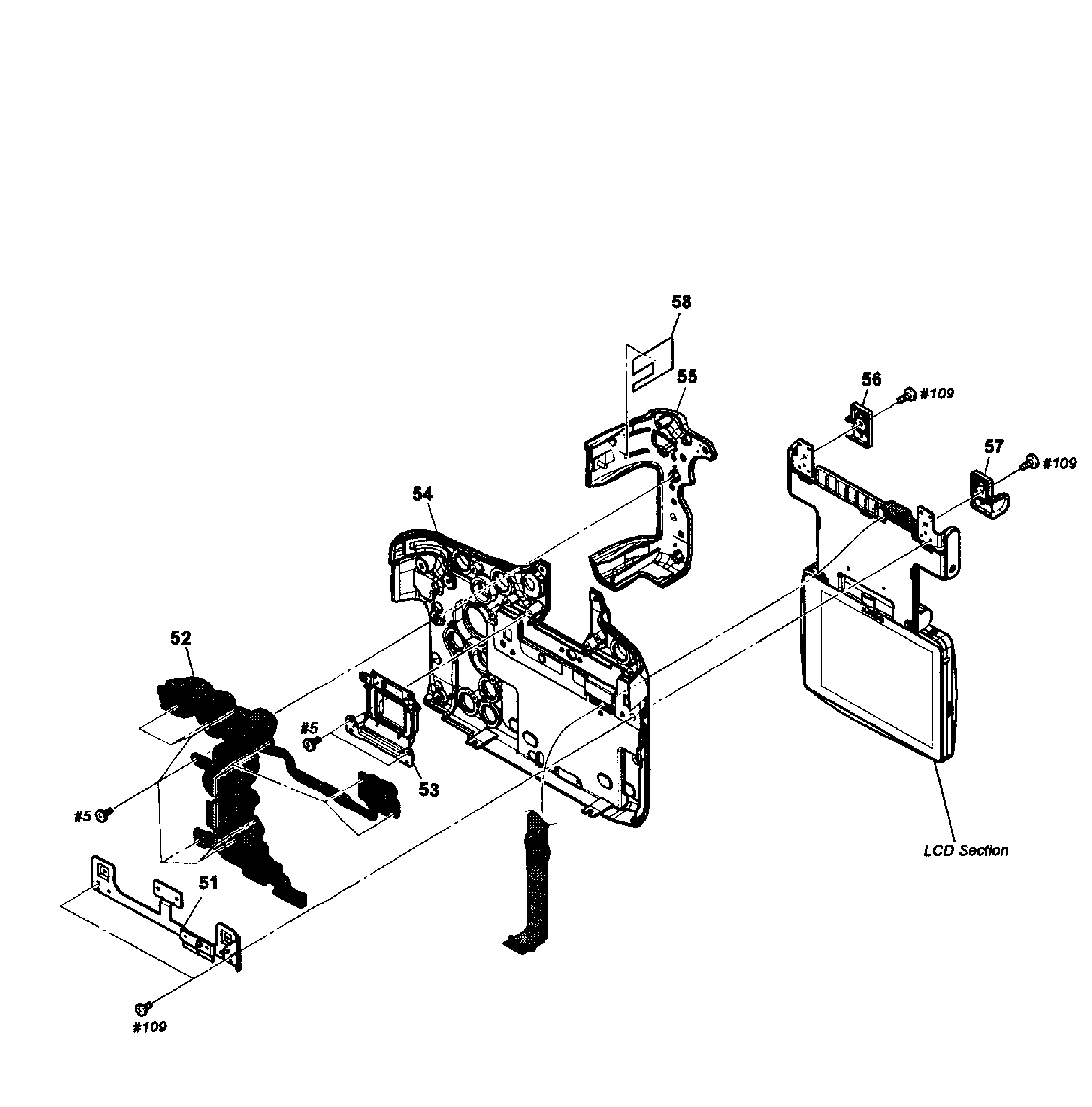 Sony SLT-A77VQ rear cover diagram
