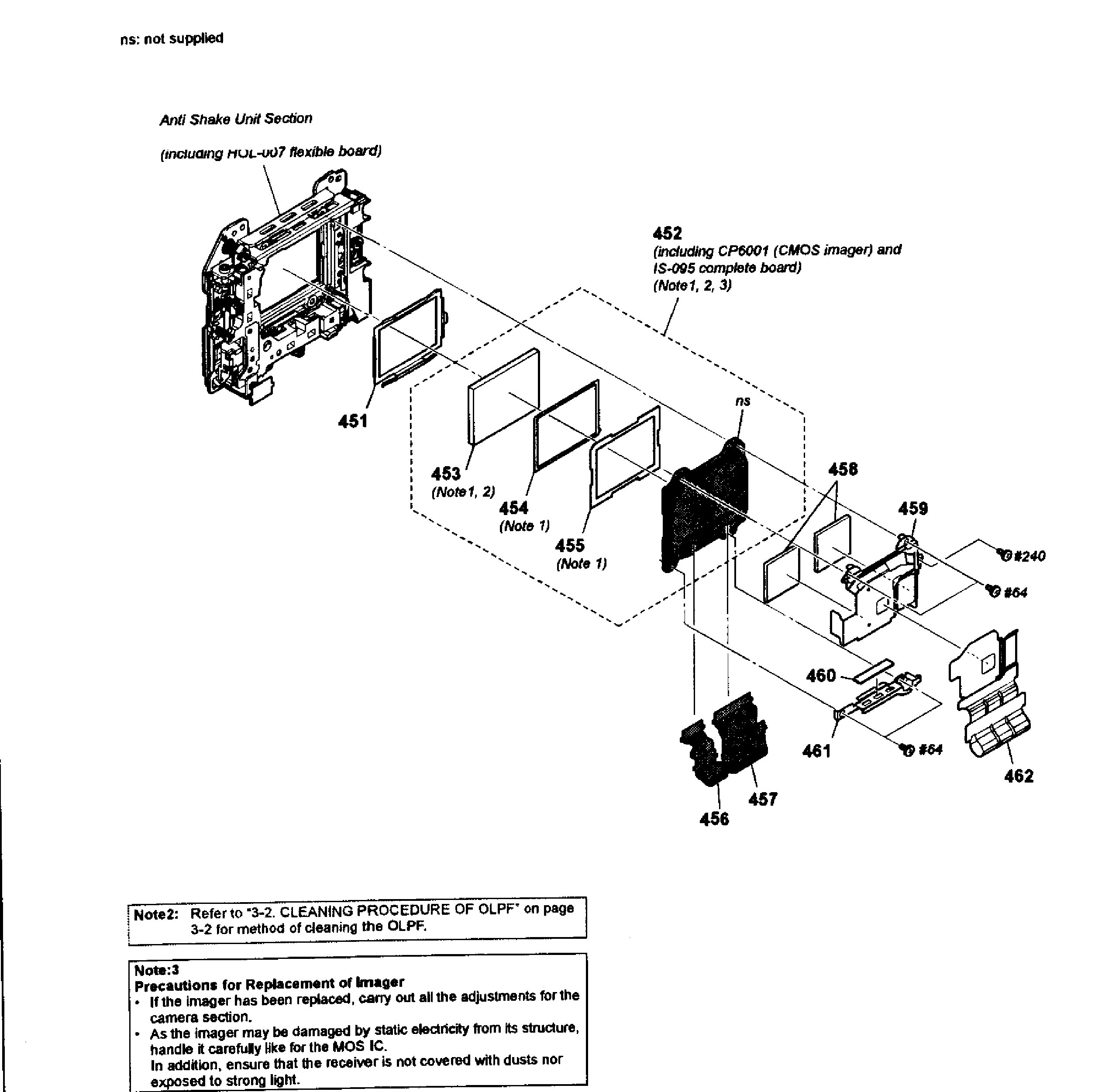 Sony SLT-A77VQ imager assy diagram
