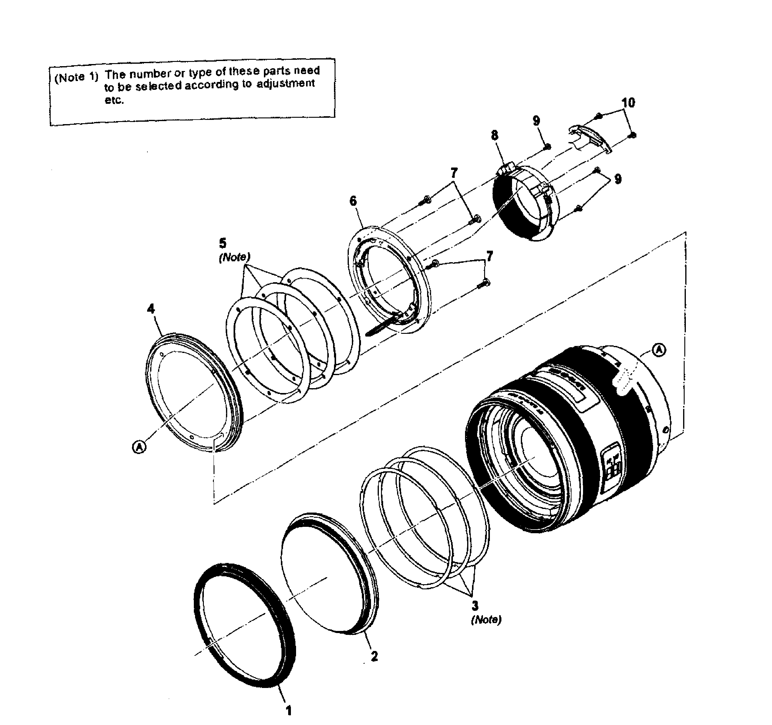 Sony SLT-A77VQ lens sal1650-1 diagram