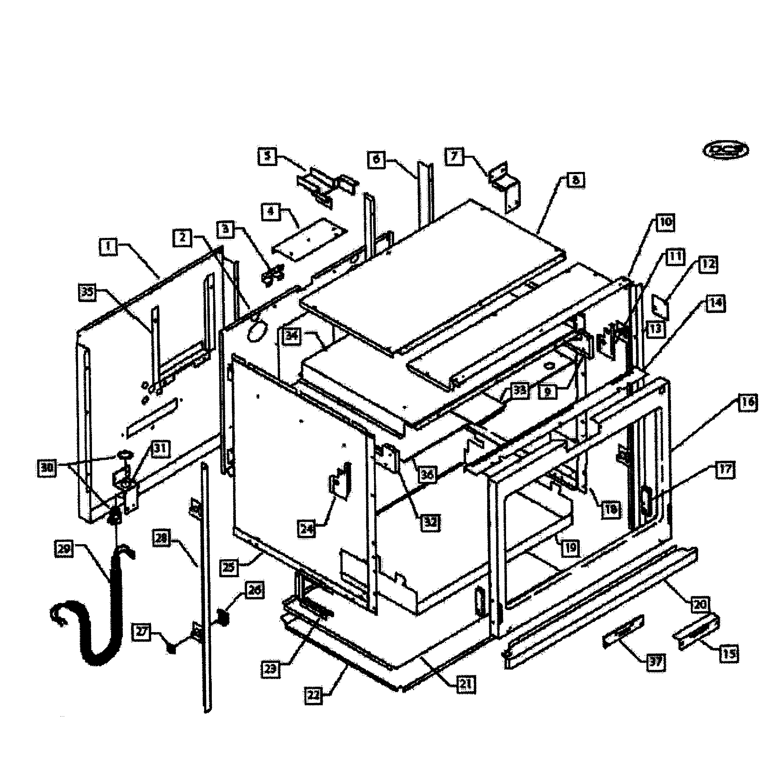 DCS WOS-130SS-PH-70085 cabinet diagram