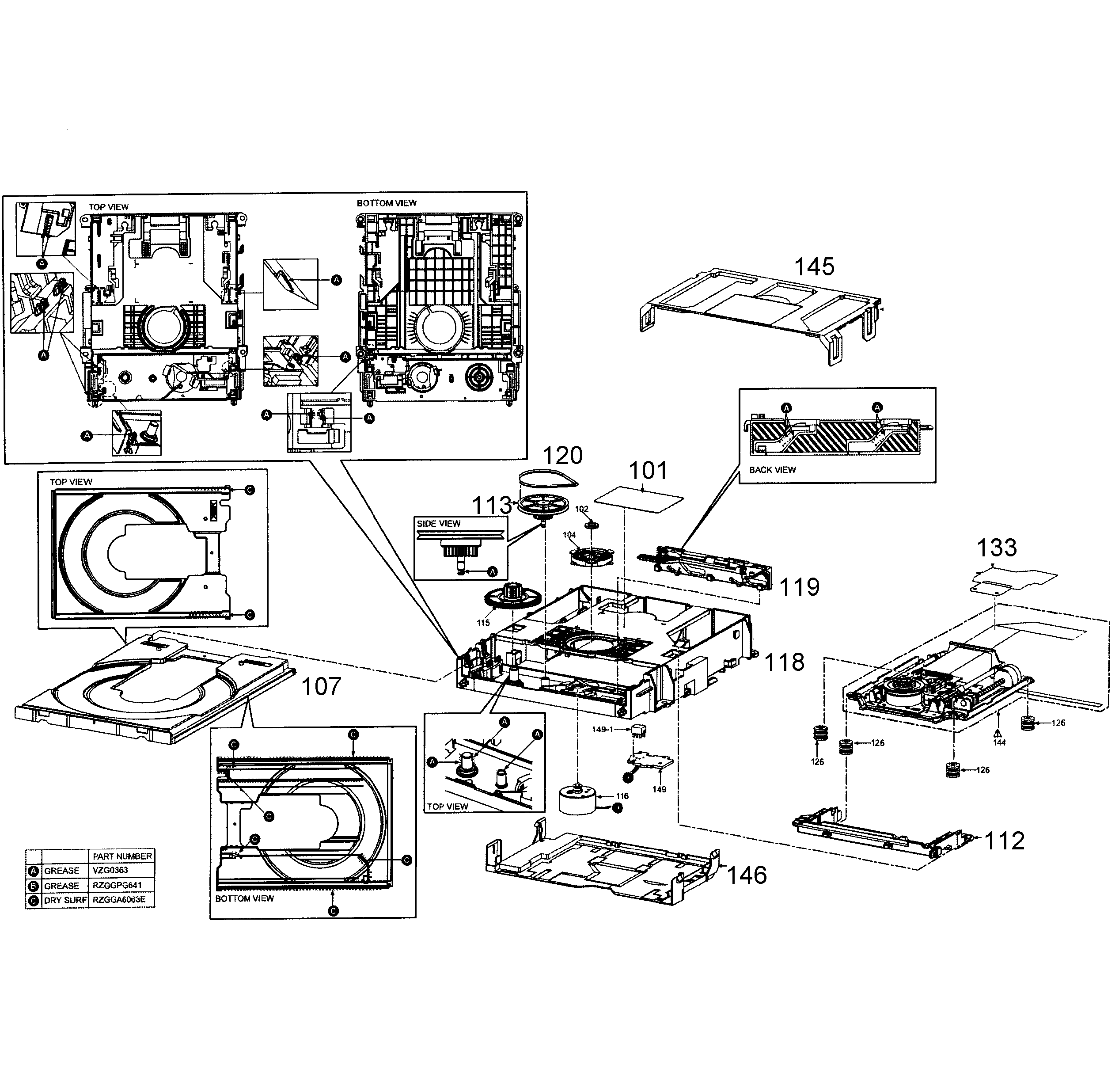Panasonic SC-BTT195P dvd mechanism diagram