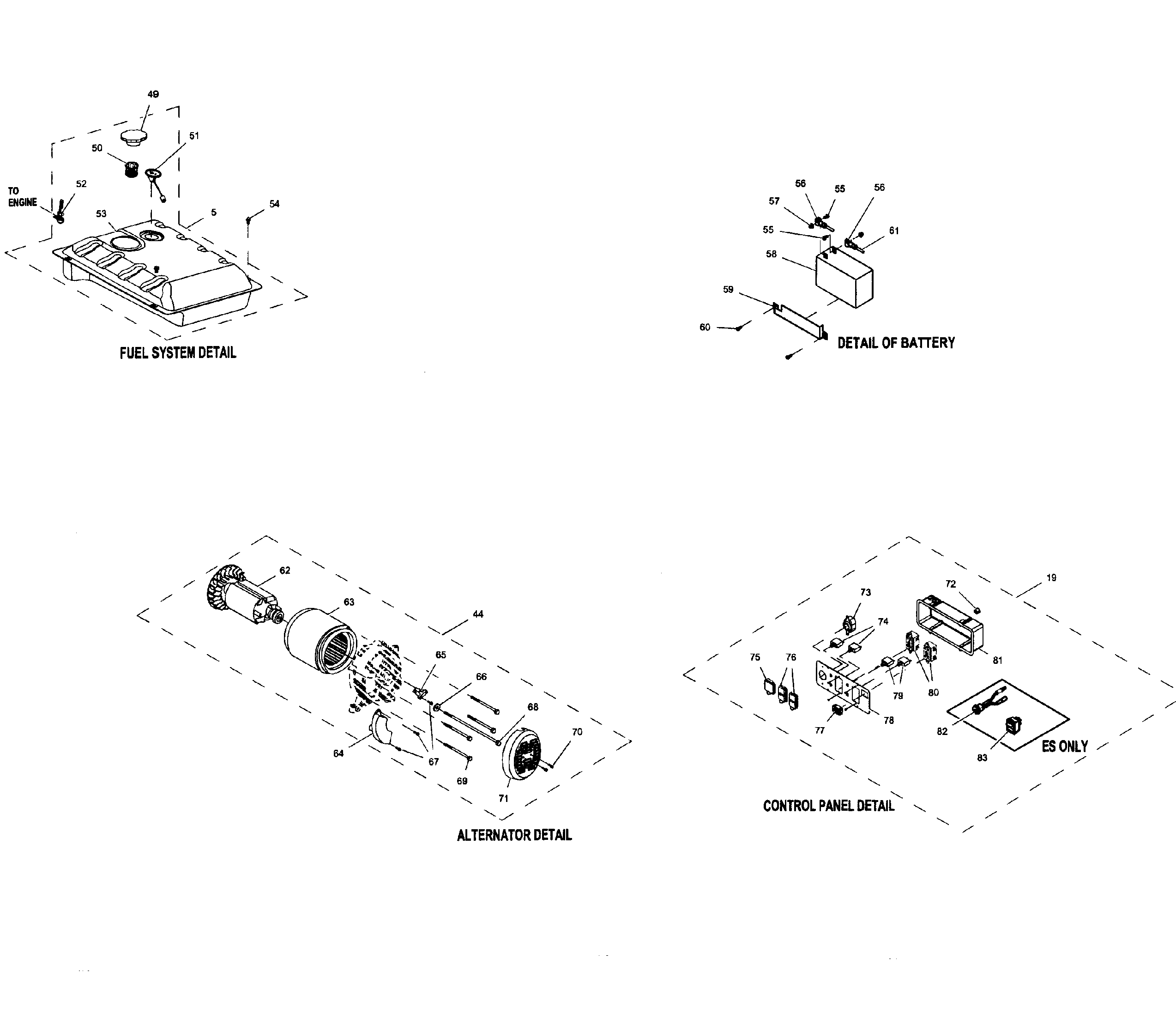 Generac 5940-0 maine sub assy diagram