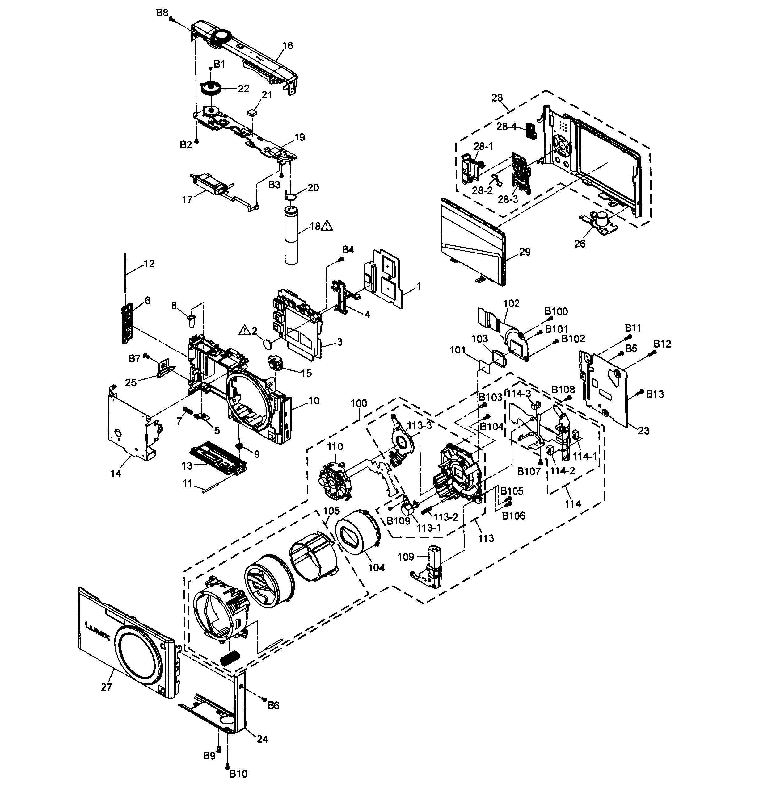 Panasonic DMC-FX35P digital camera diagram