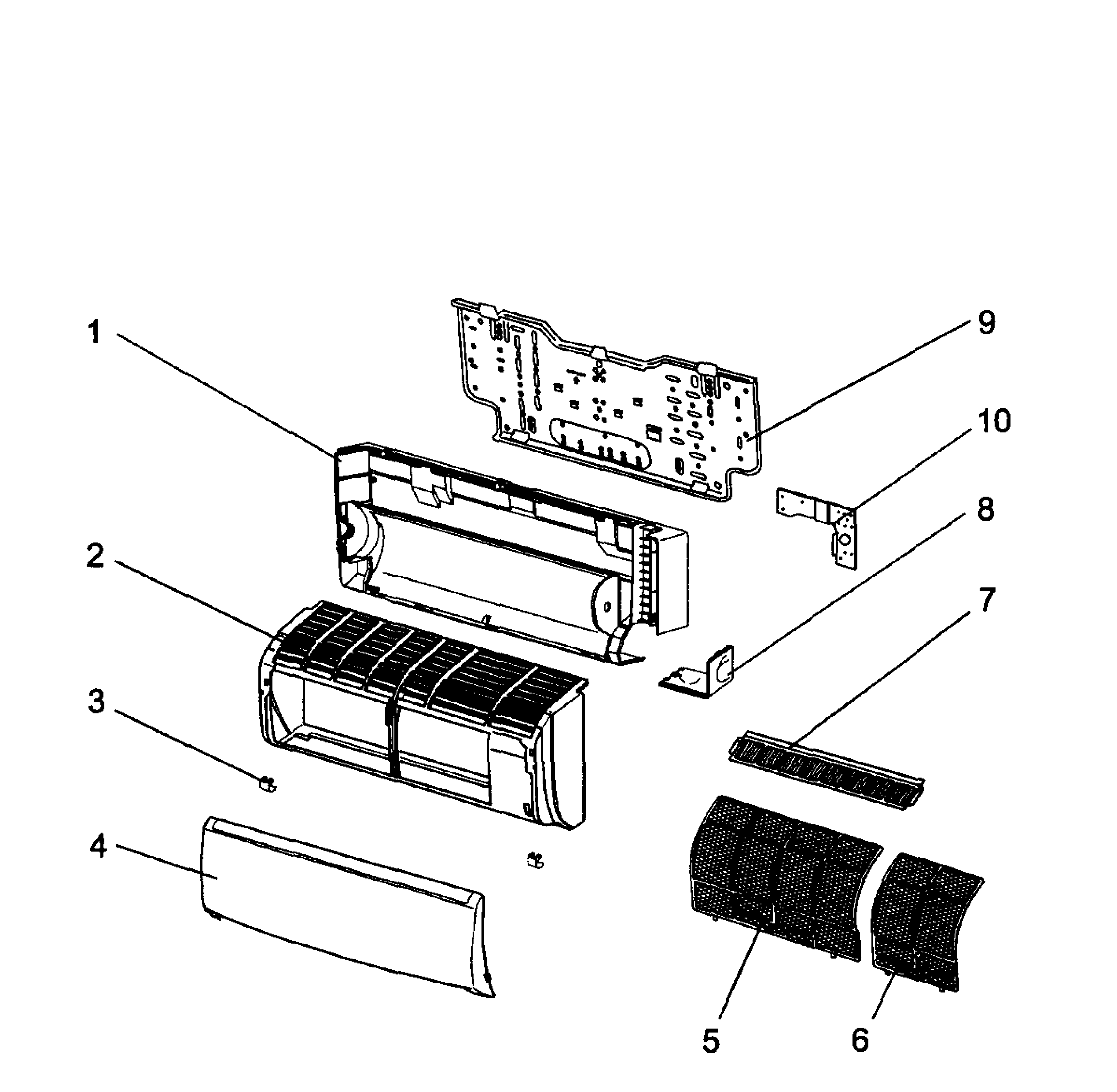 Mitsubishi MS-A12WA cabinet parts diagram