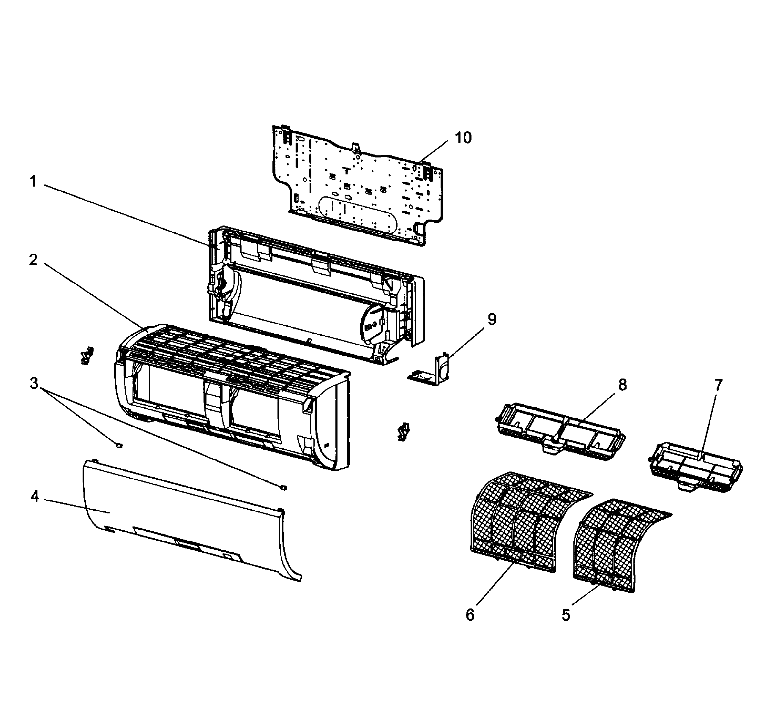 Mitsubishi MSZ-FD12NA cabinet parts diagram