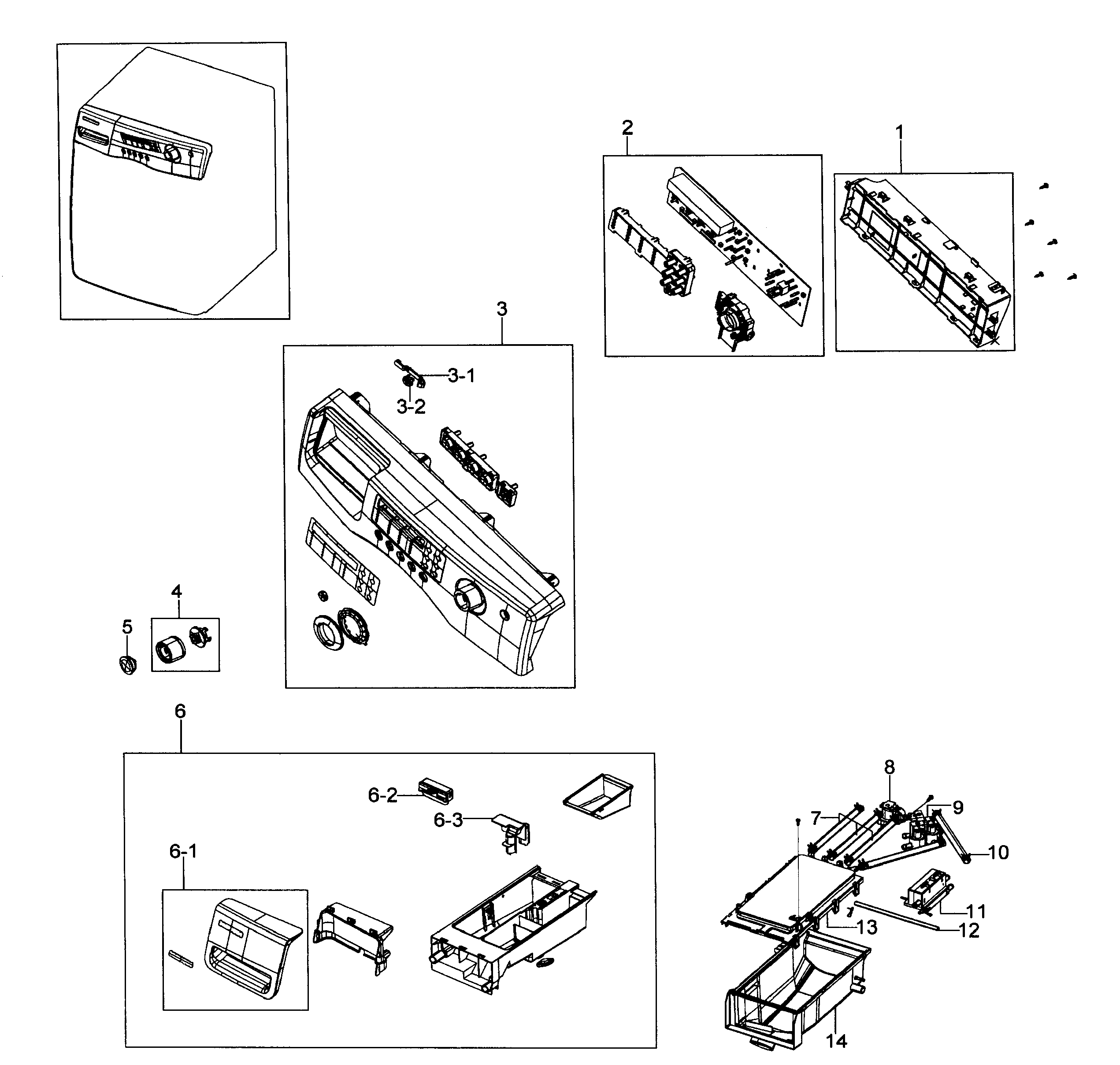 Samsung WF316LAS/XAA-00 control panel diagram
