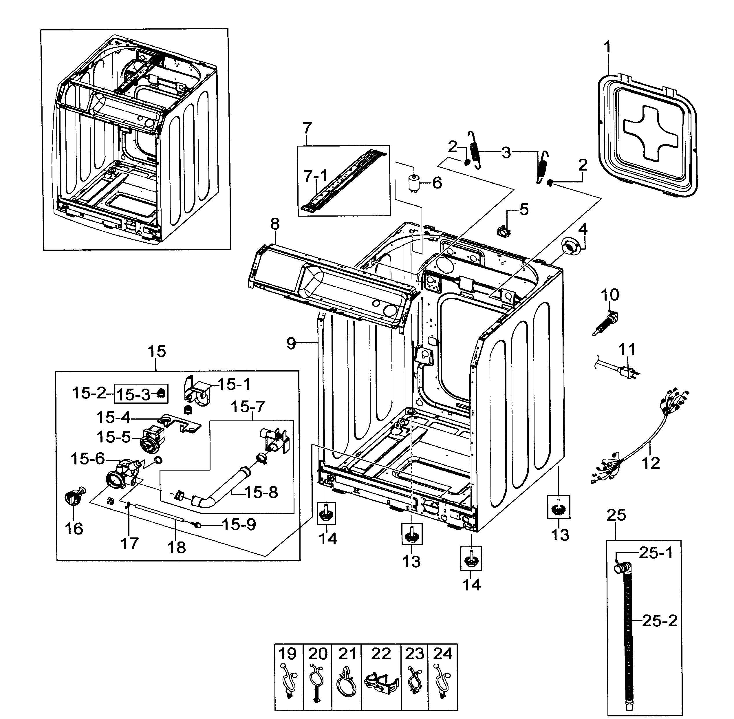 Samsung WF218ANW/XAA-00 cabinet diagram