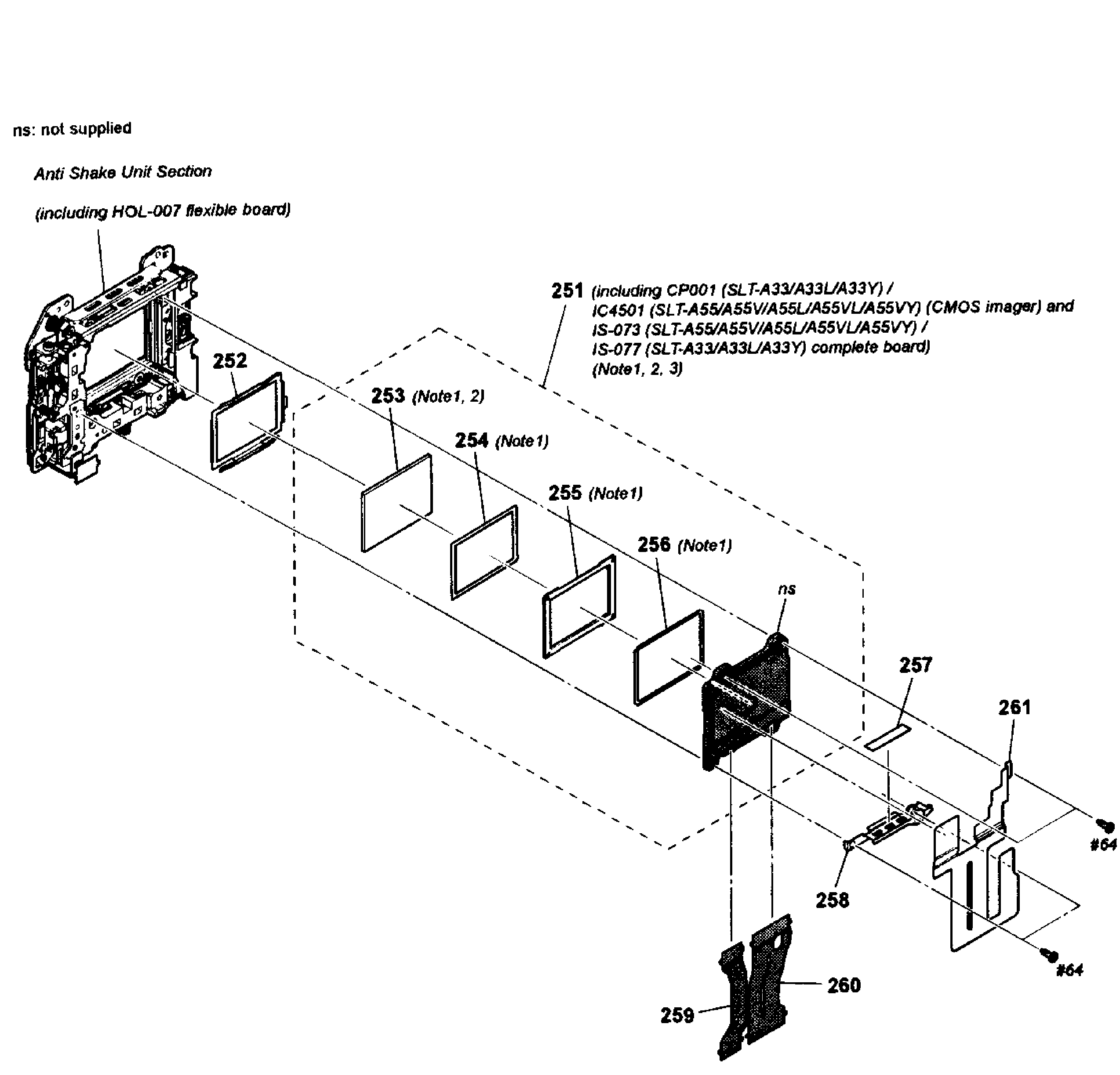 Sony SLT-A55VL imager assy diagram