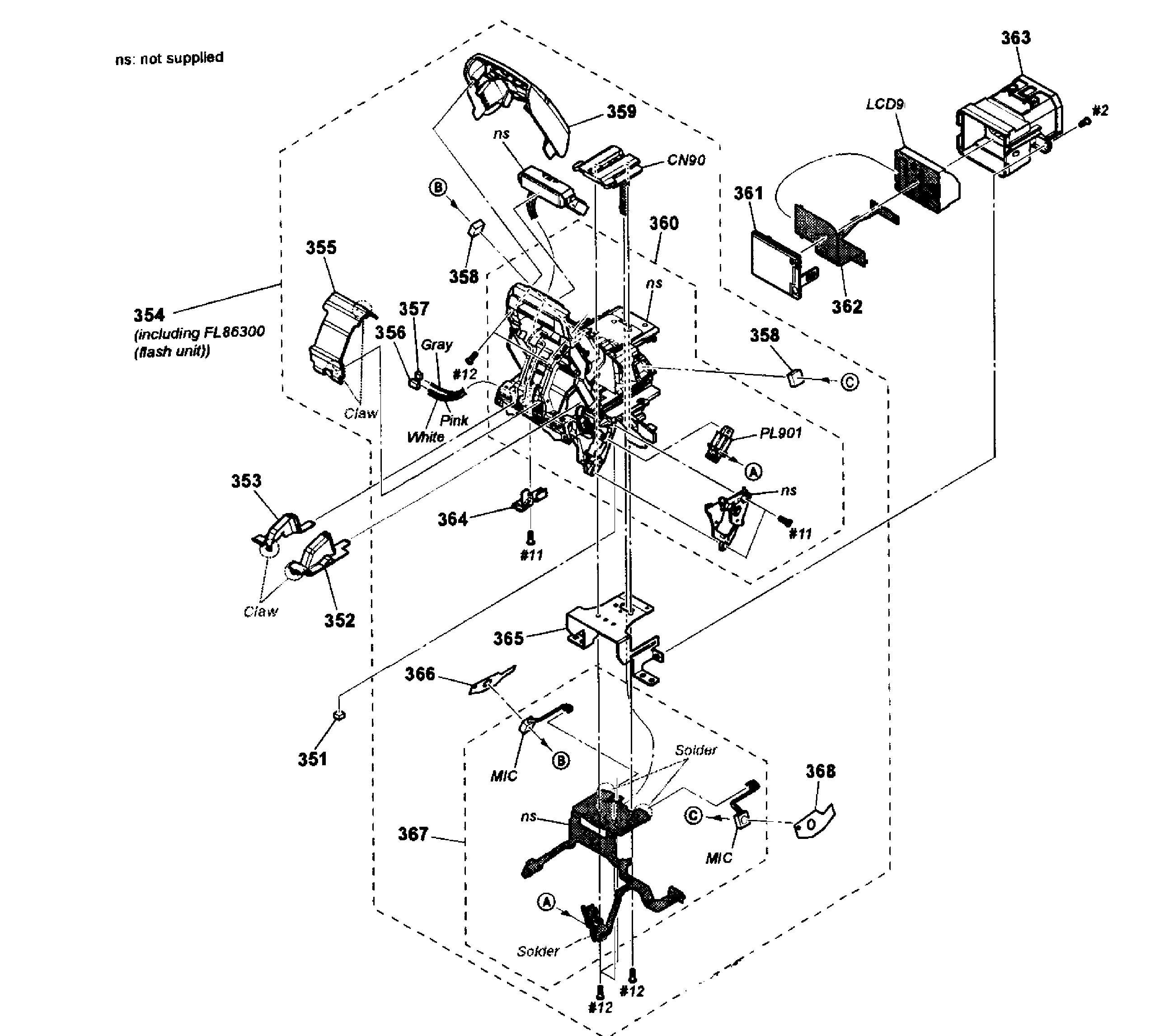 Sony SLT-A55VL strobe base diagram
