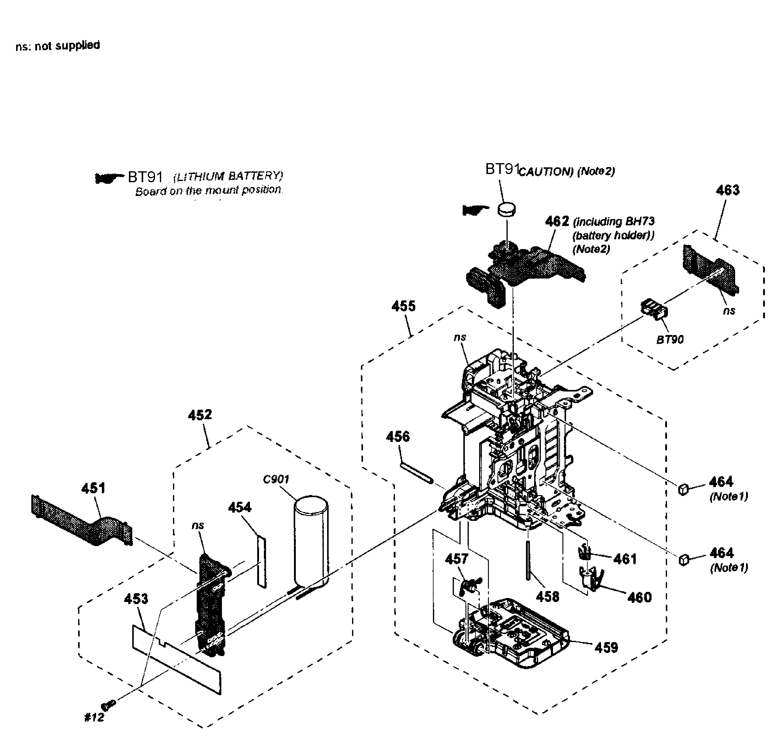 Sony SLT-A55VL battery holder diagram