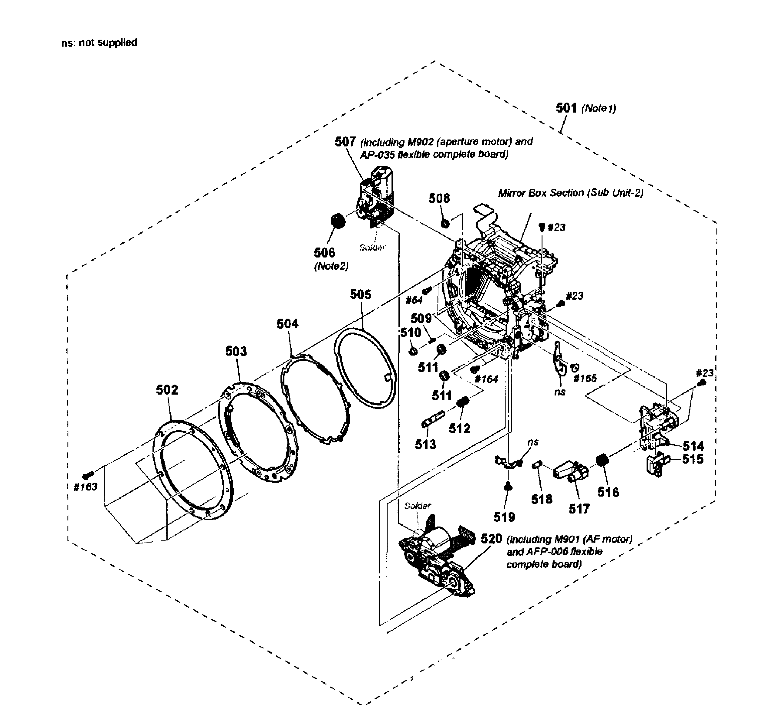 Sony SLT-A55VL mirror box 1 diagram