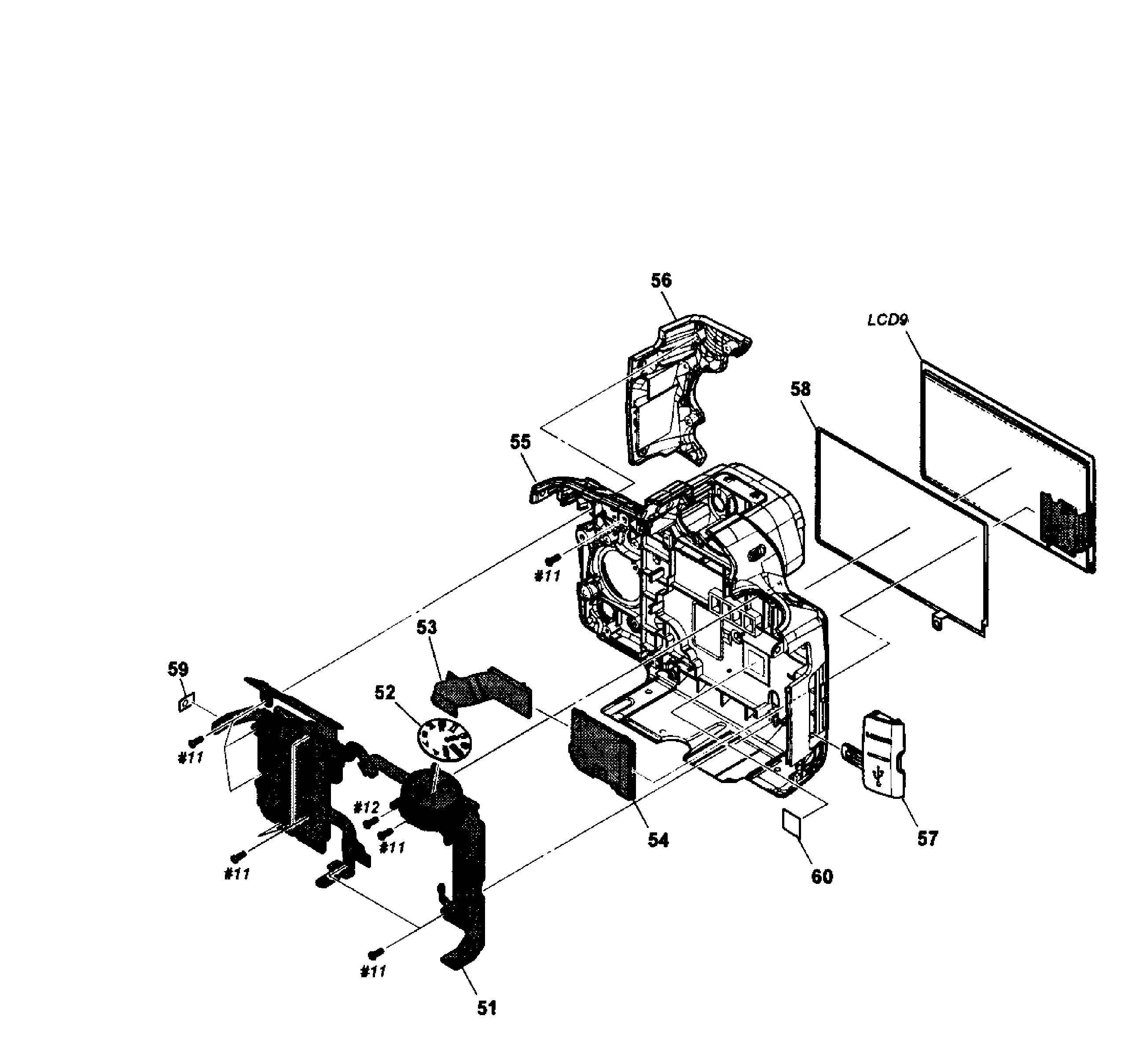 Sony SLT-A35Y rear assy diagram