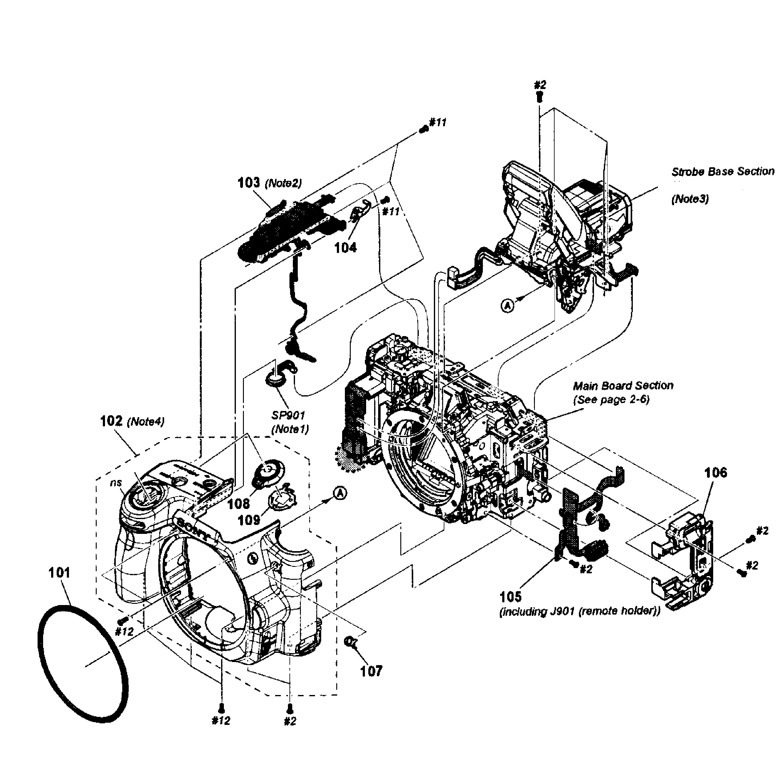 Sony SLT-A35Y front cover diagram