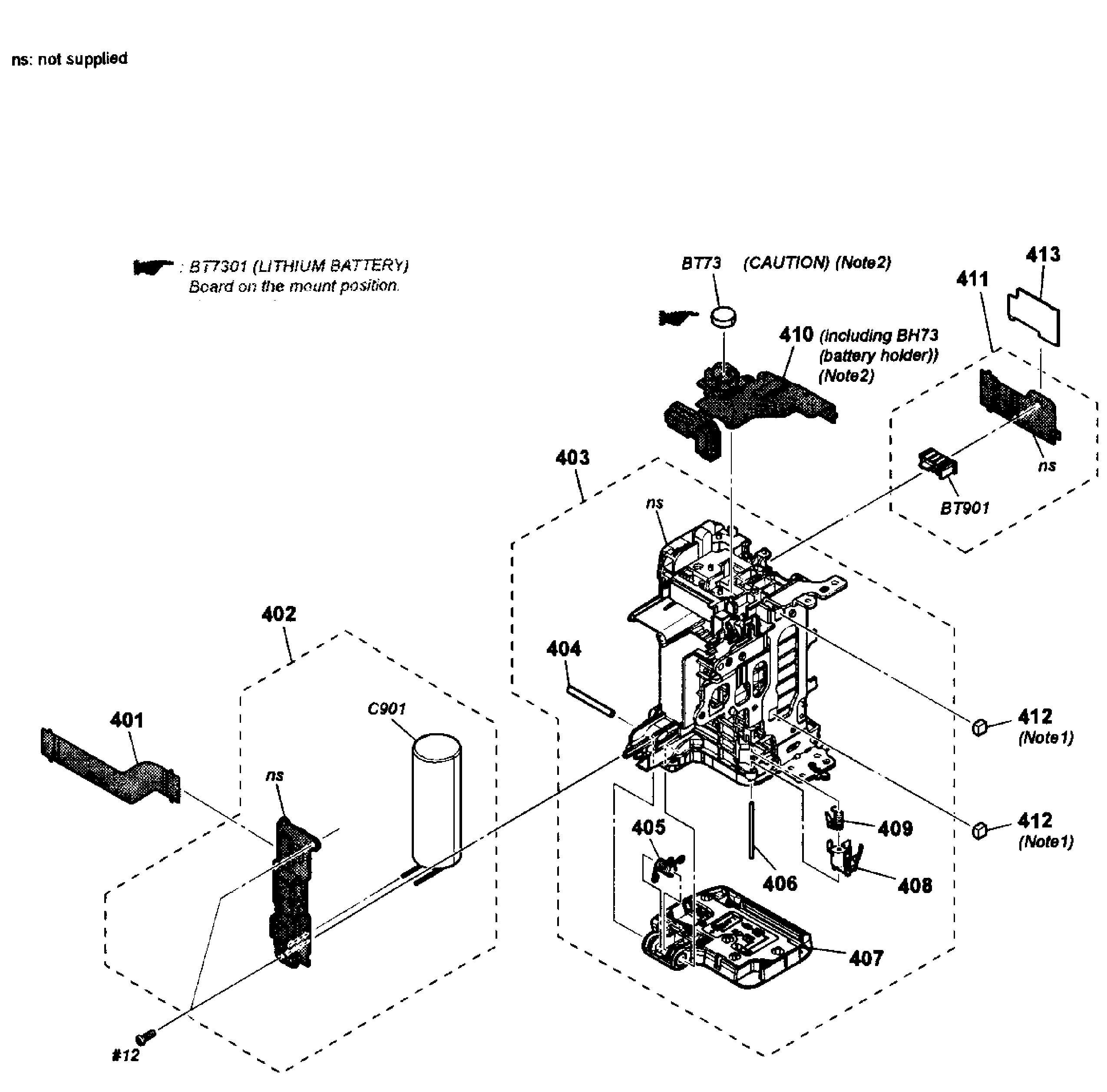 Sony SLT-A35Y battery holder diagram