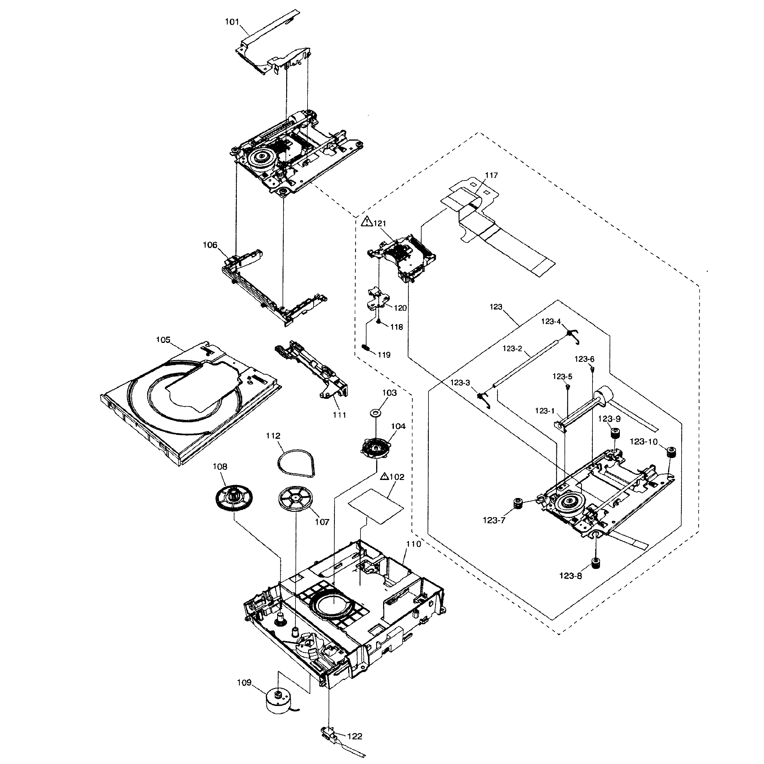 Panasonic DMP-BDT220P dvd mechanism diagram