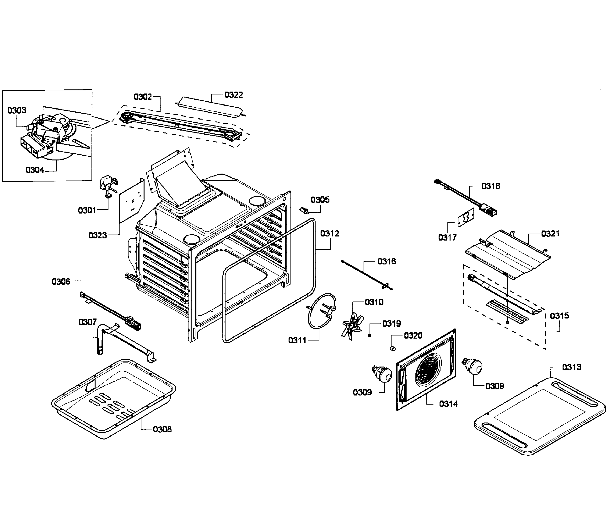 Bosch HGS7052UC/06 oven assy diagram