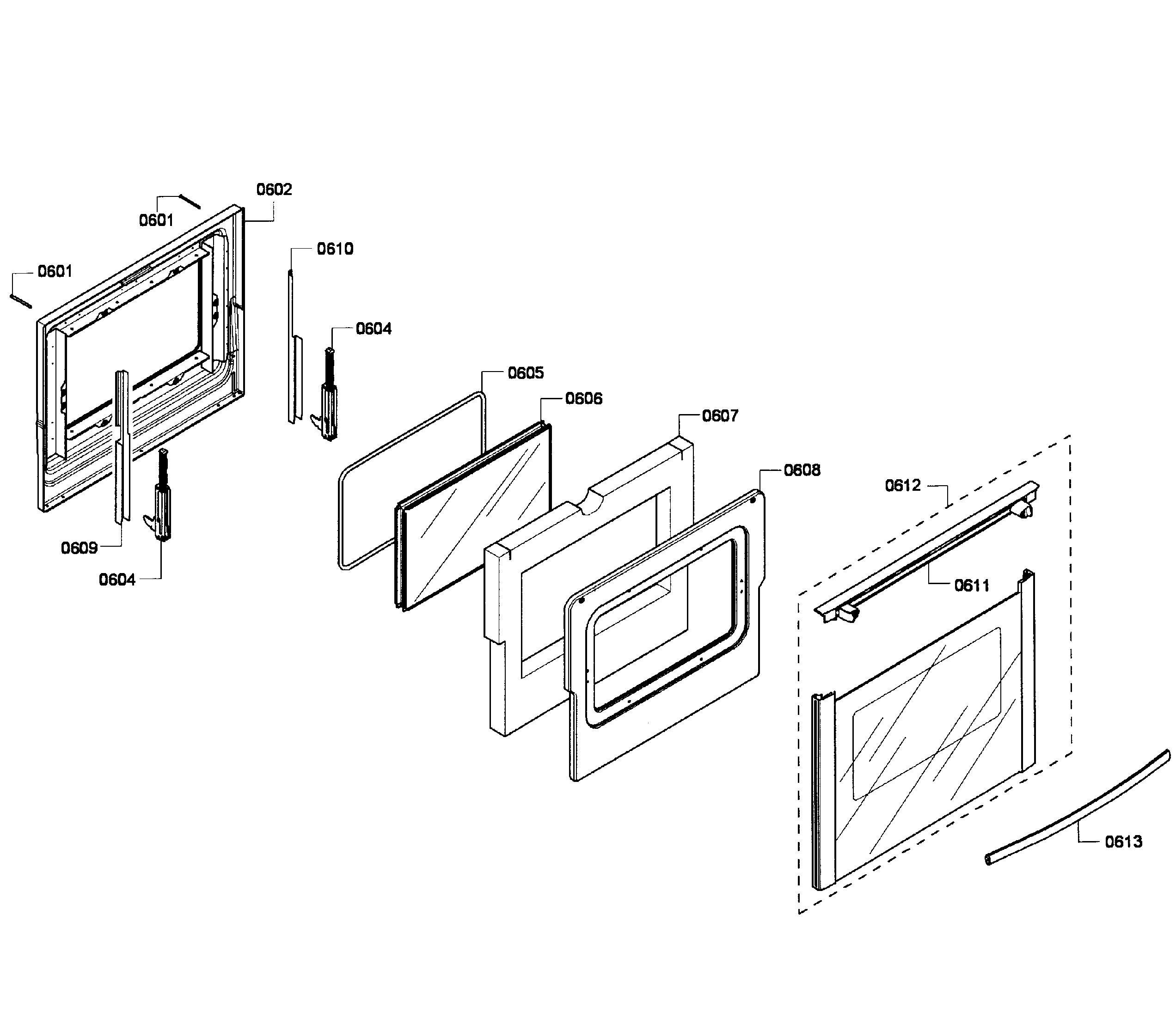 Bosch HGS7052UC/06 door assy diagram