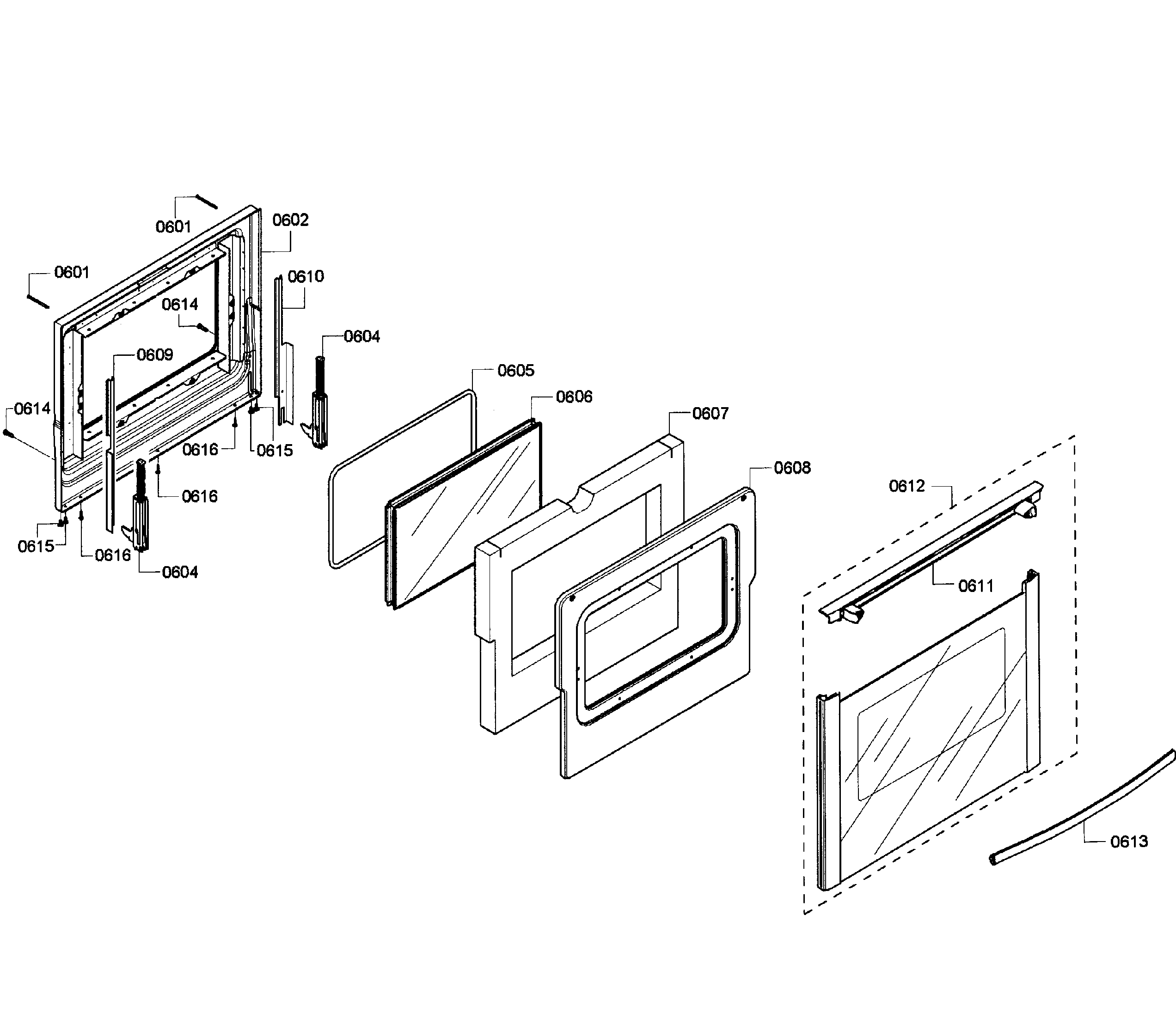 Bosch HGS7052UC/07 door assy diagram