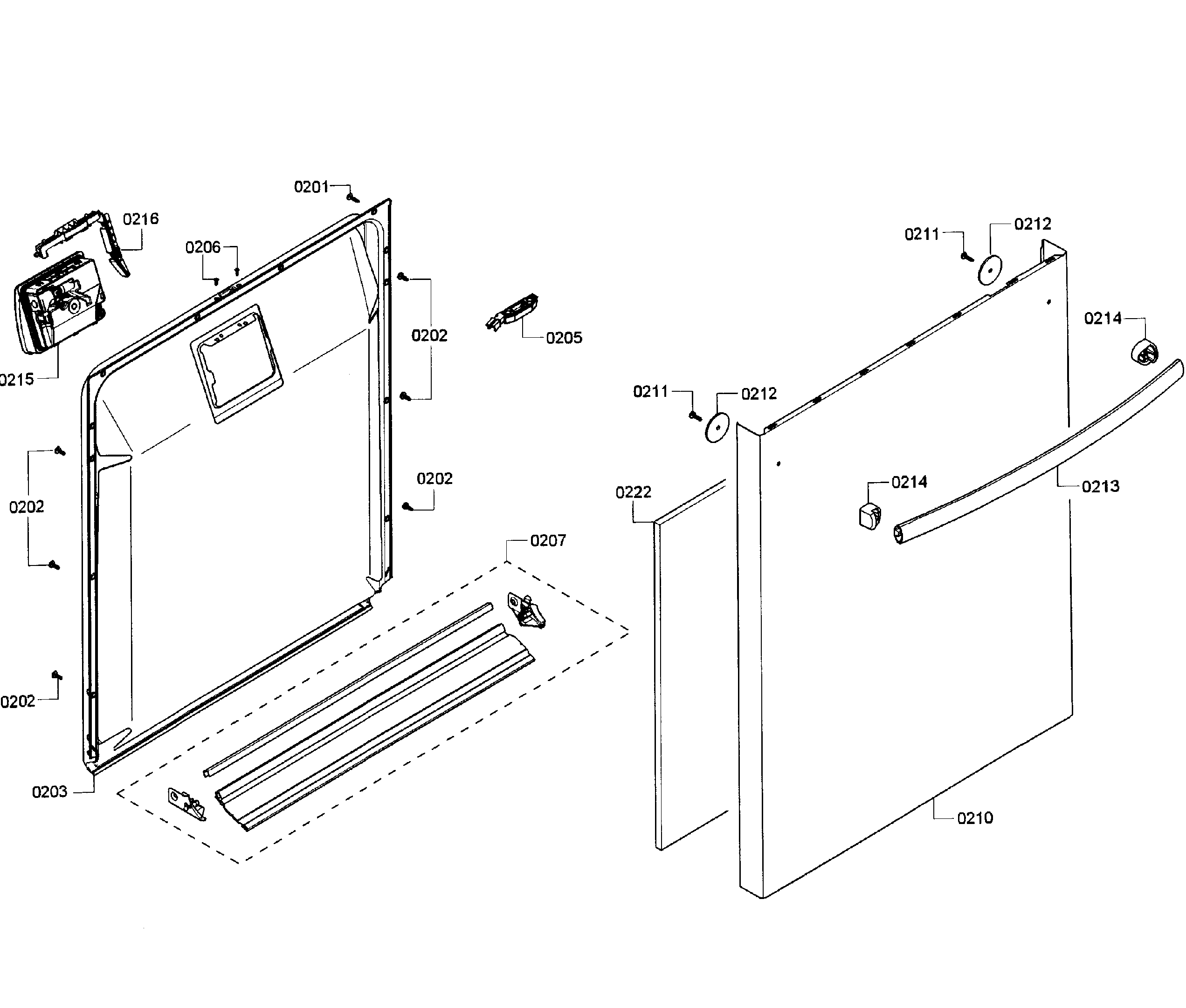 Bosch SHX3AR55UC/10 door assy diagram