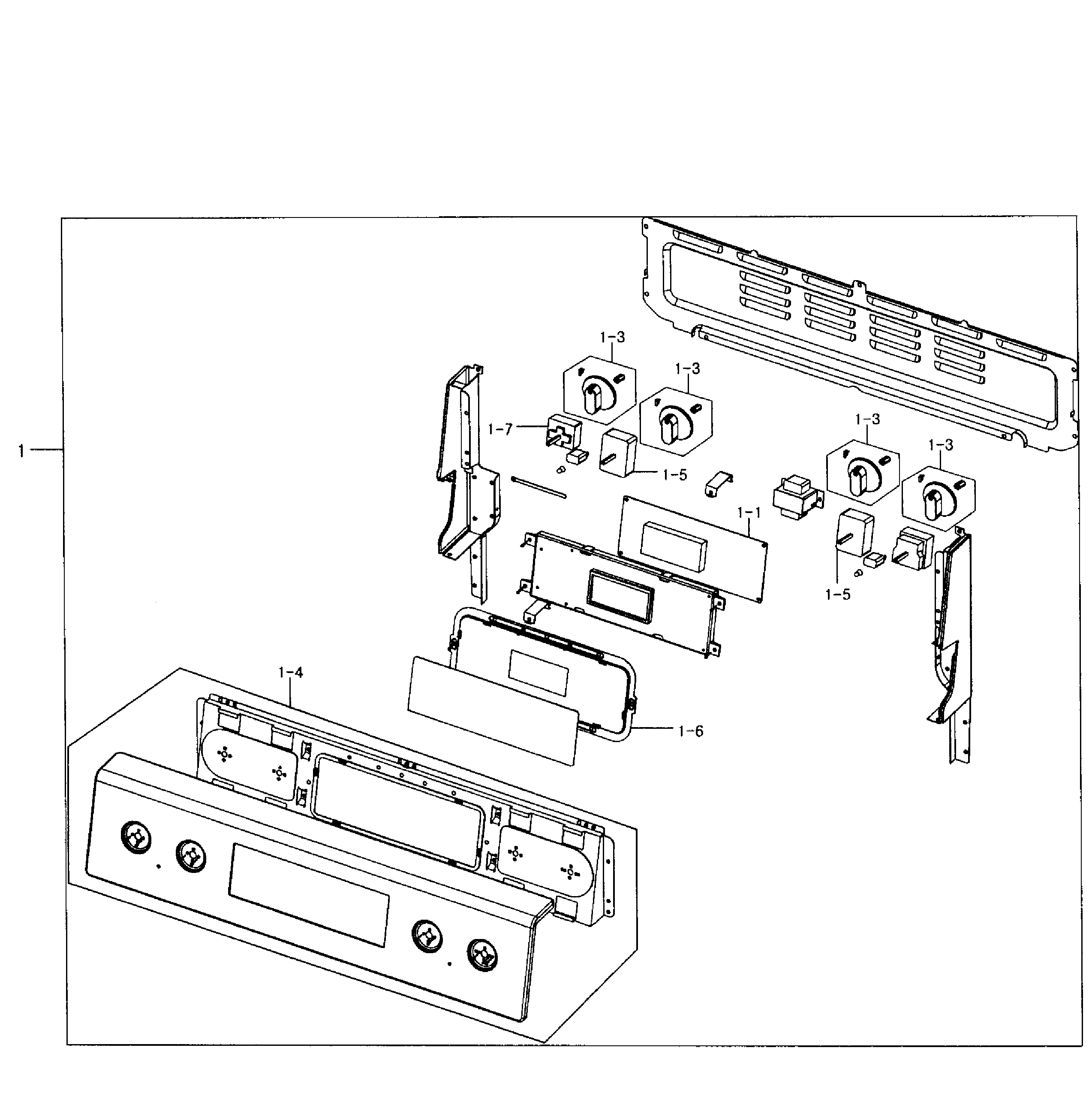 Samsung NE595R1ABSR/AA-01 control panel diagram
