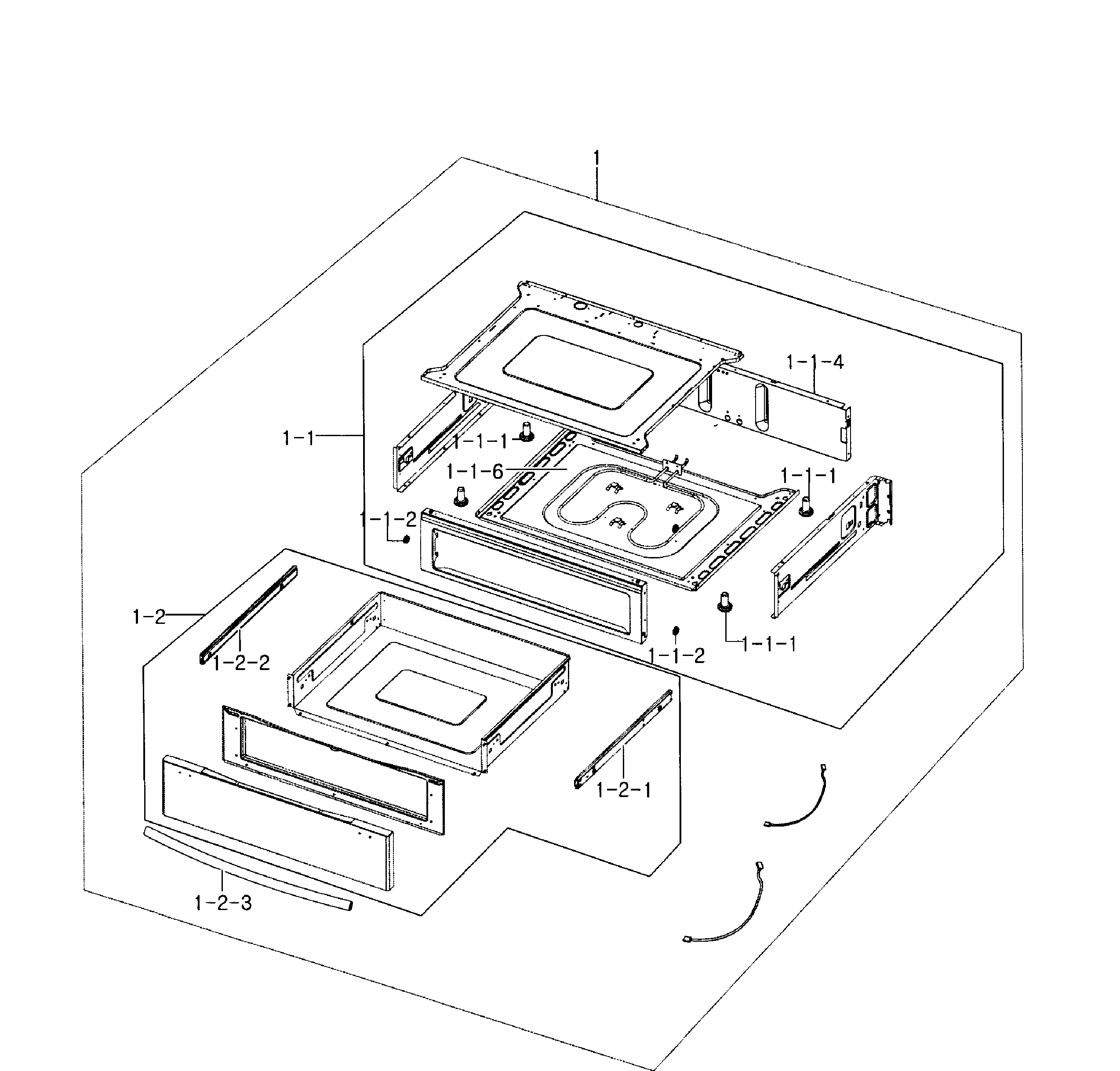 Samsung NE595R1ABSR/AA-01 drawer assy diagram