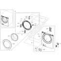 Samsung WF361BVBEWR/A2-01 door assy diagram