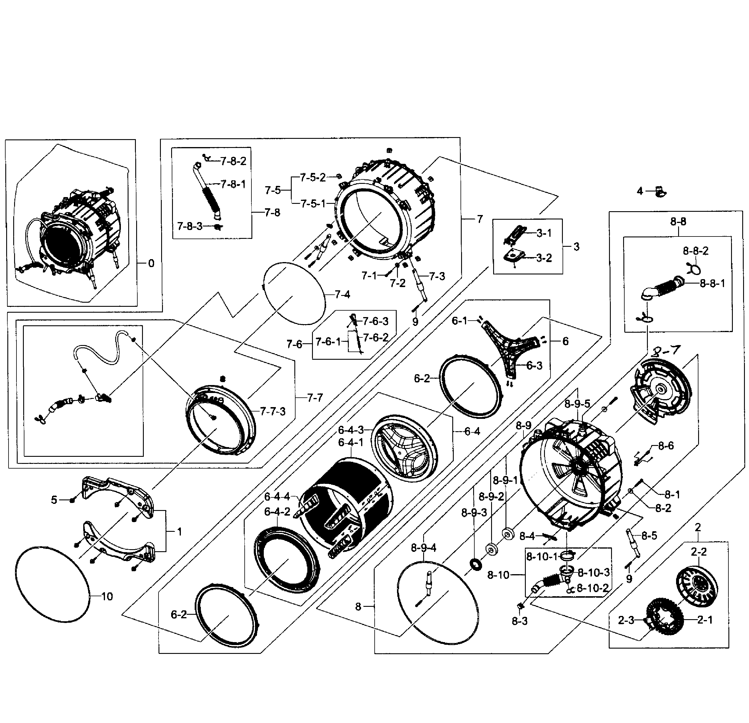 Samsung WF501ANW/XAA-01 drum assy diagram