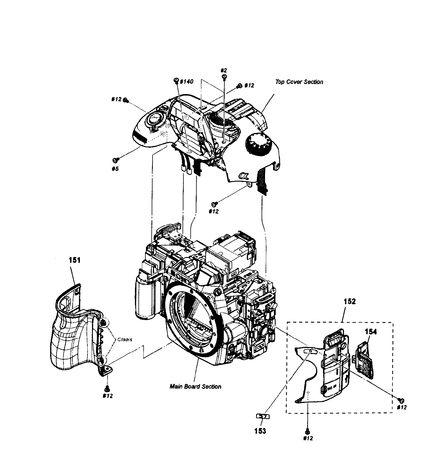 Sony SLT-A57K sub assy diagram