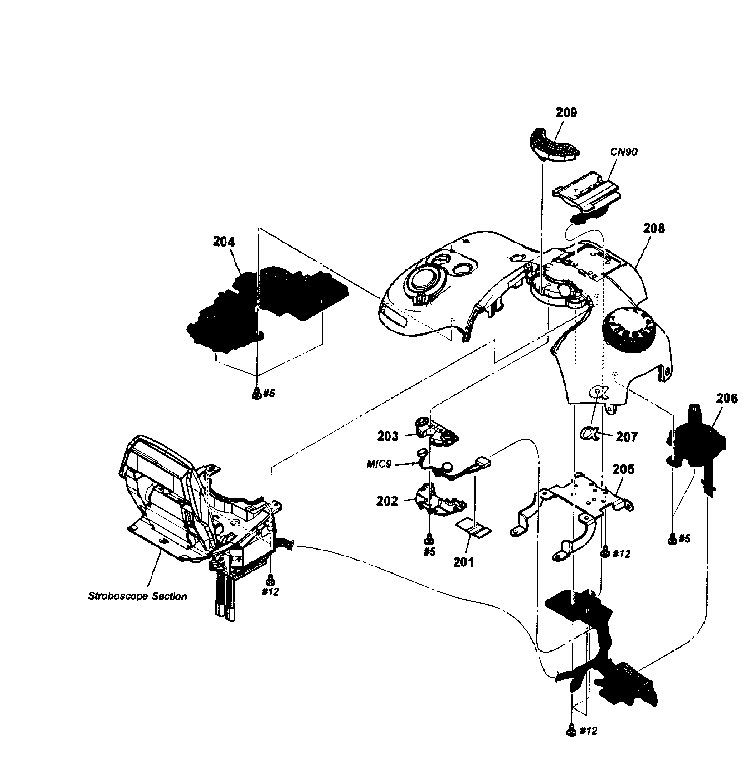 Sony SLT-A57K top cover diagram