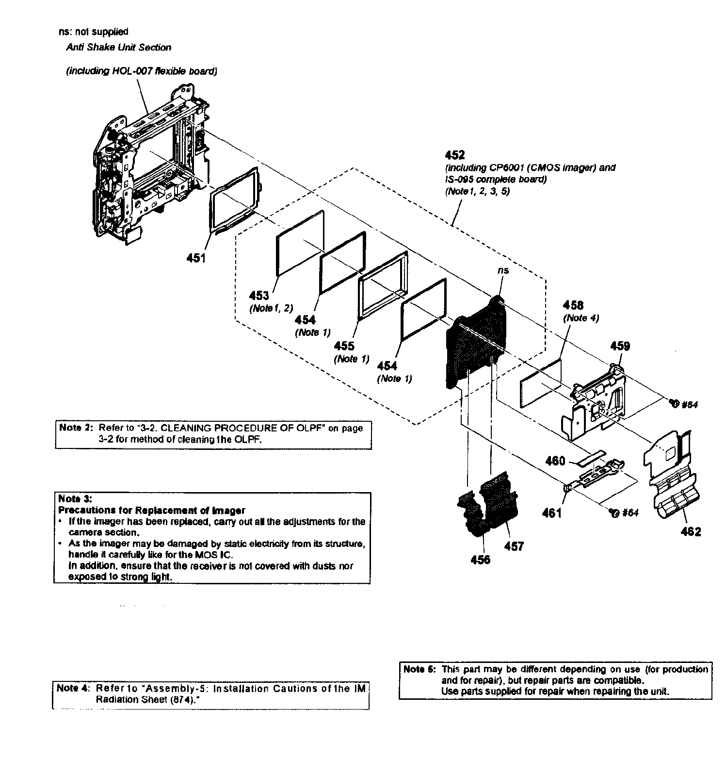 Sony SLT-A57K imager assy diagram