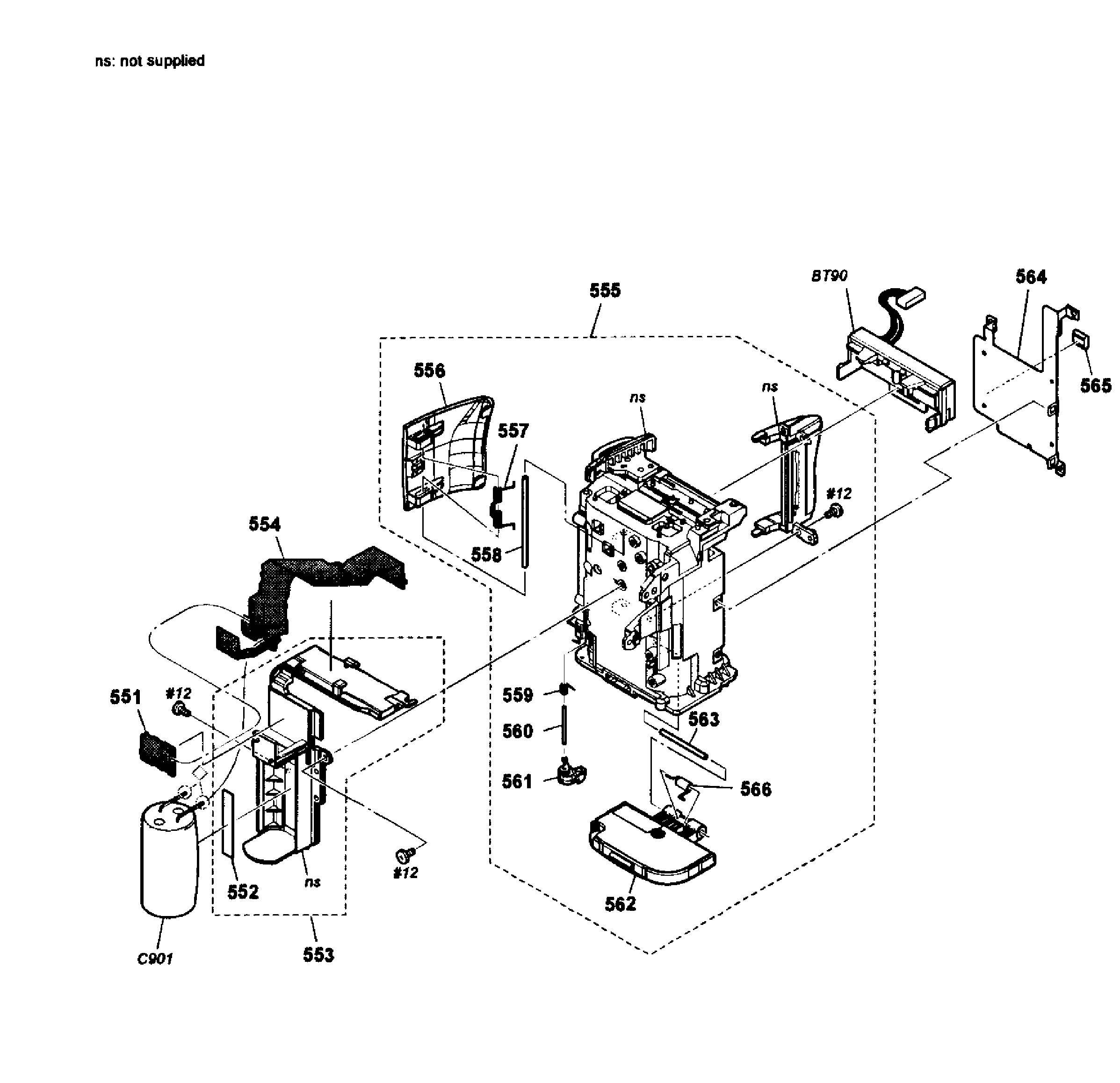 Sony SLT-A57K battery holder diagram