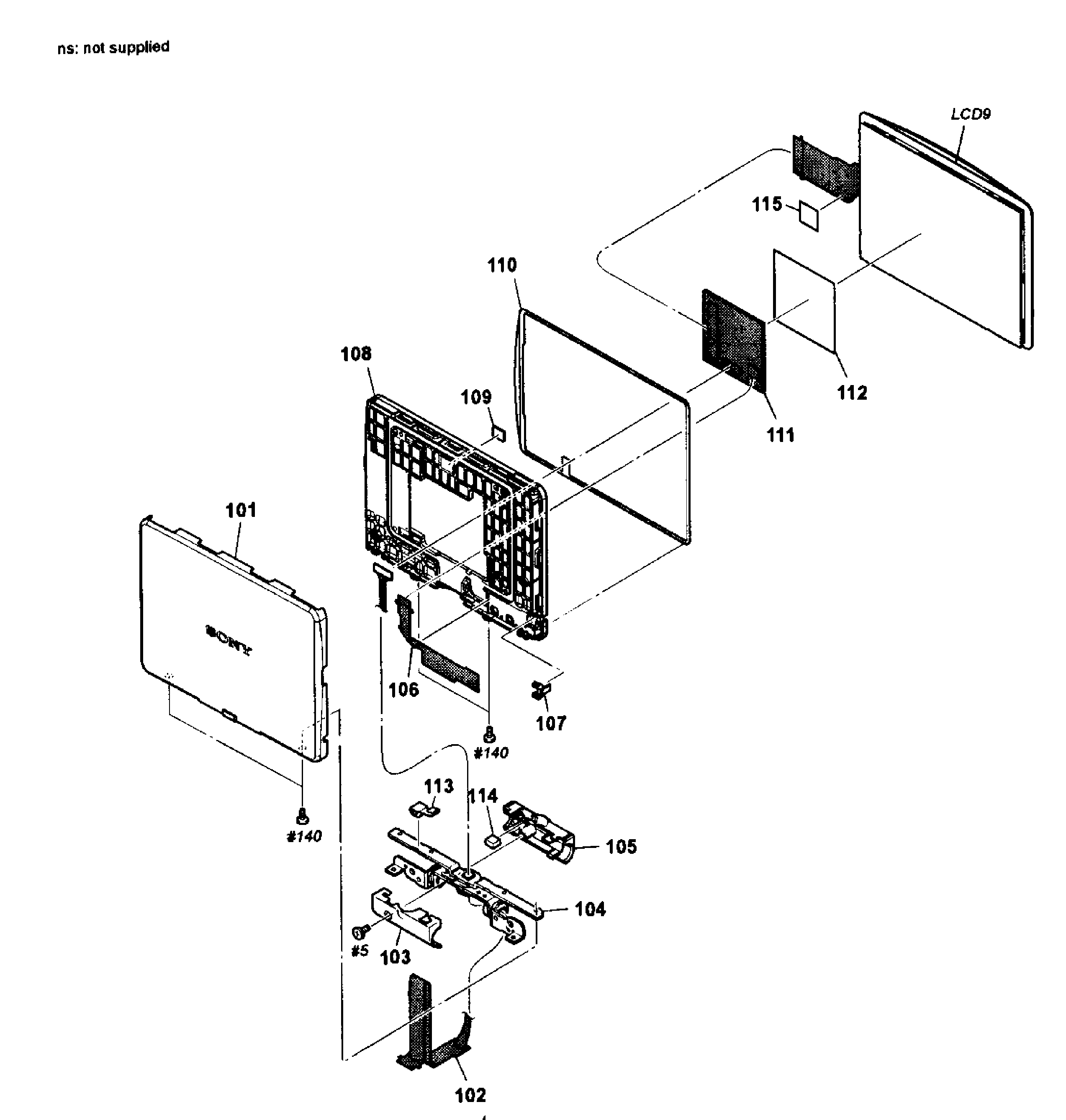 Sony SLT-A65VM lcd assy diagram