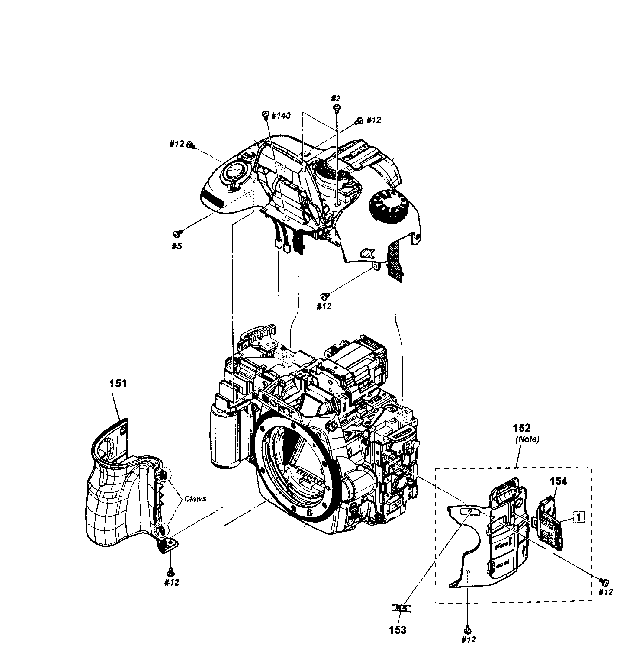 Sony SLT-A65VM sub assy diagram
