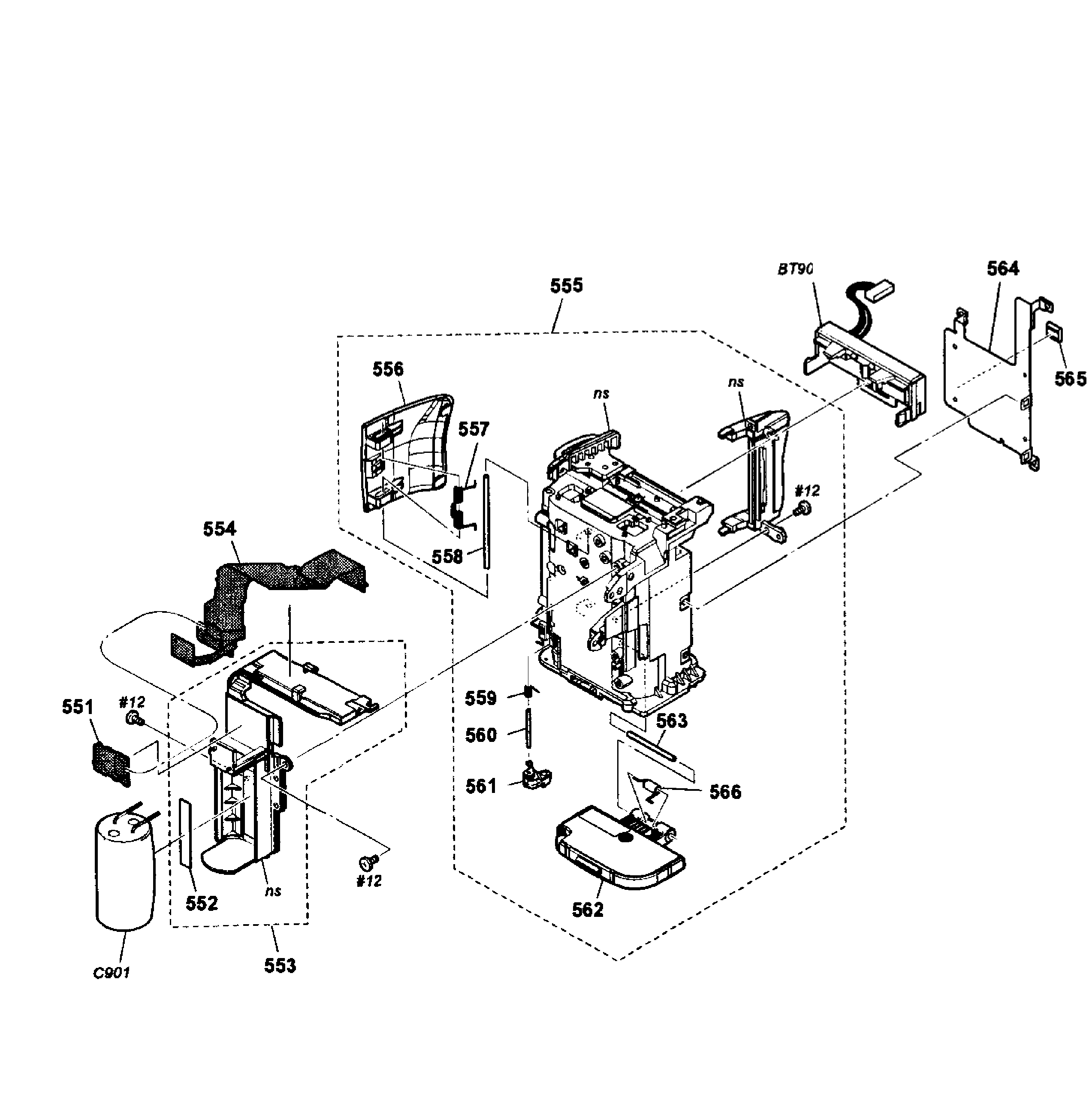 Sony SLT-A65VM battery holder diagram
