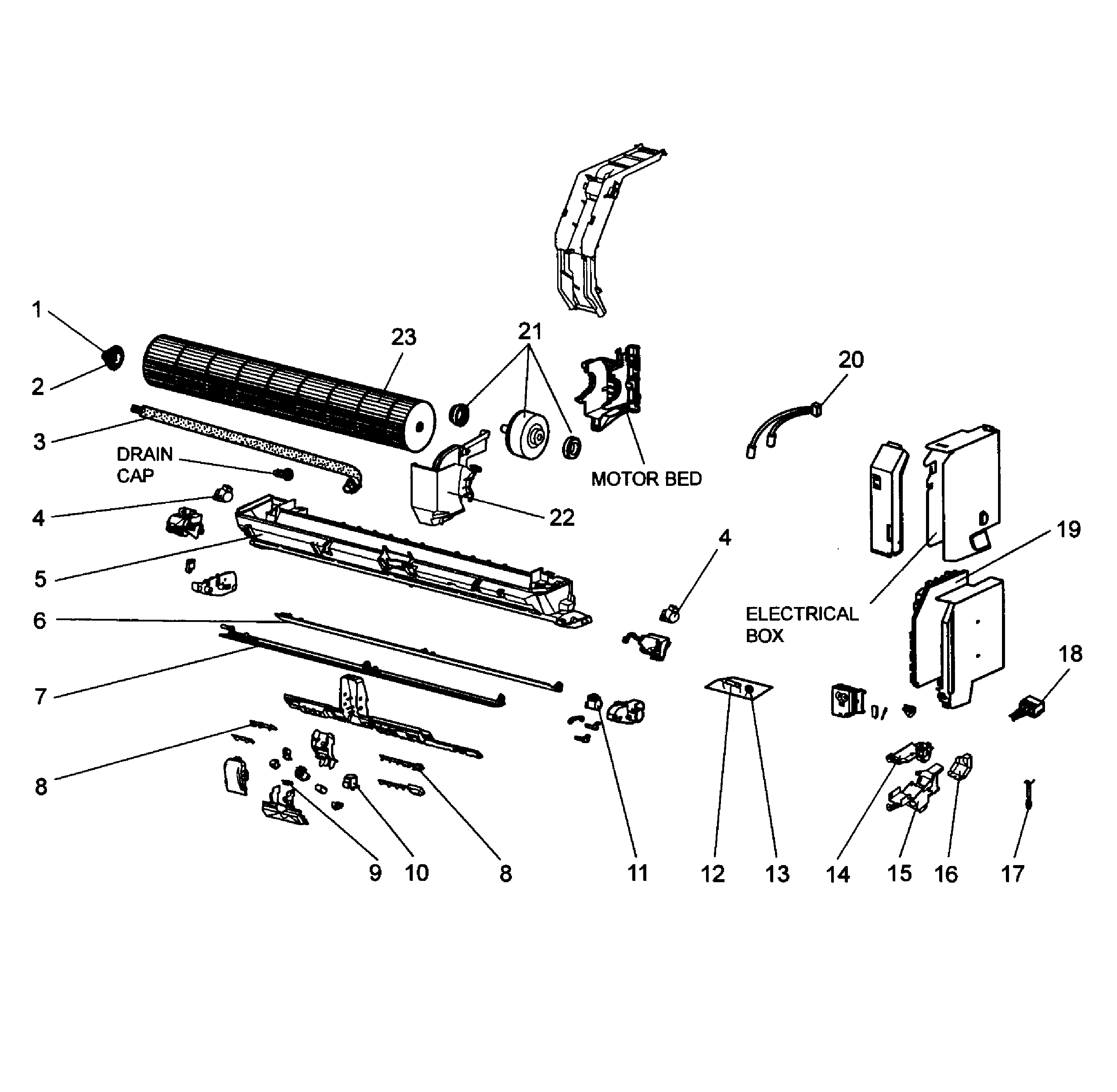 Mitsubishi MSZ-FE09NA-8 blower parts diagram