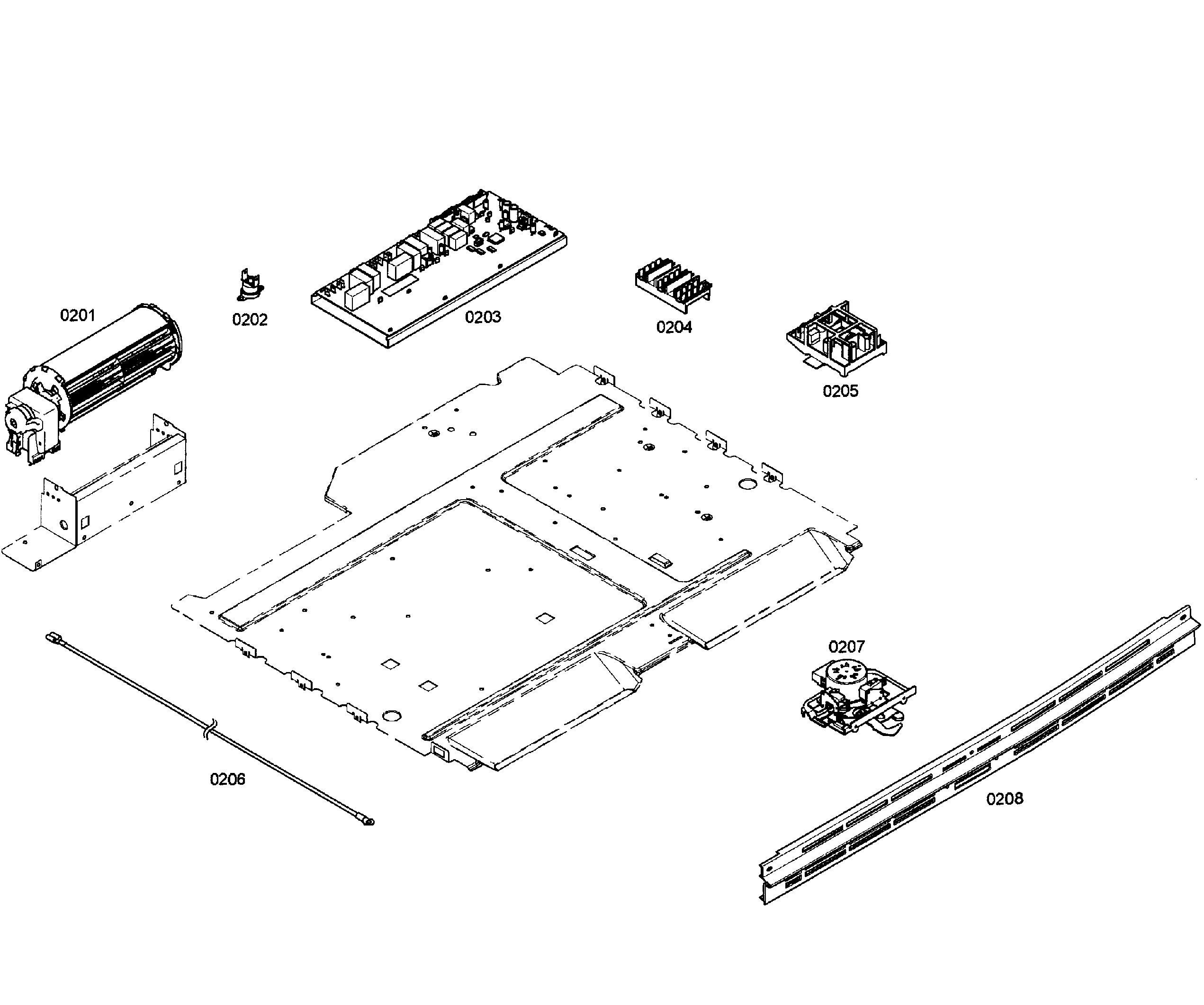 Bosch HBL3460UC/02 pcb's assy diagram