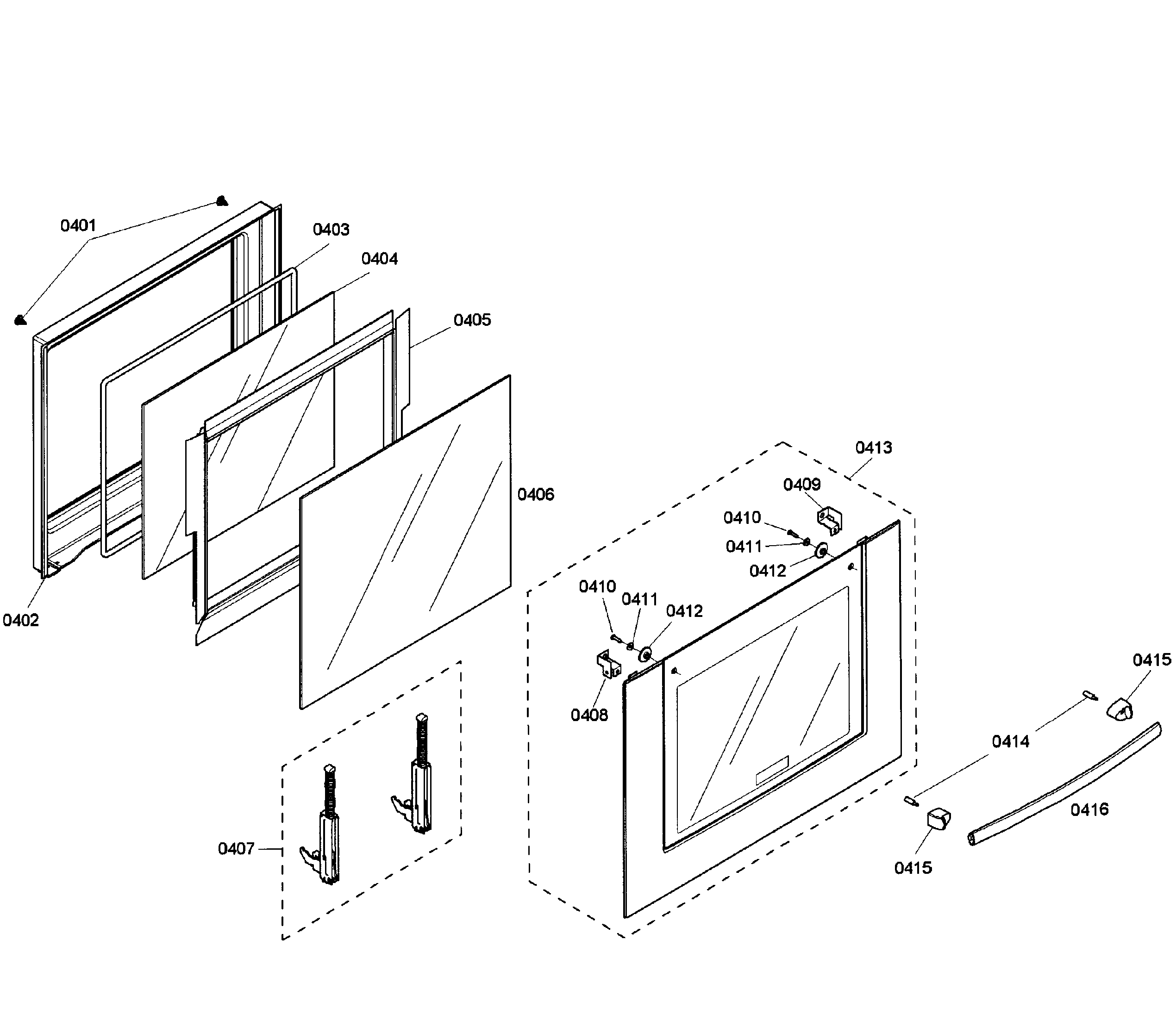 Bosch HBL3460UC/02 door assy diagram