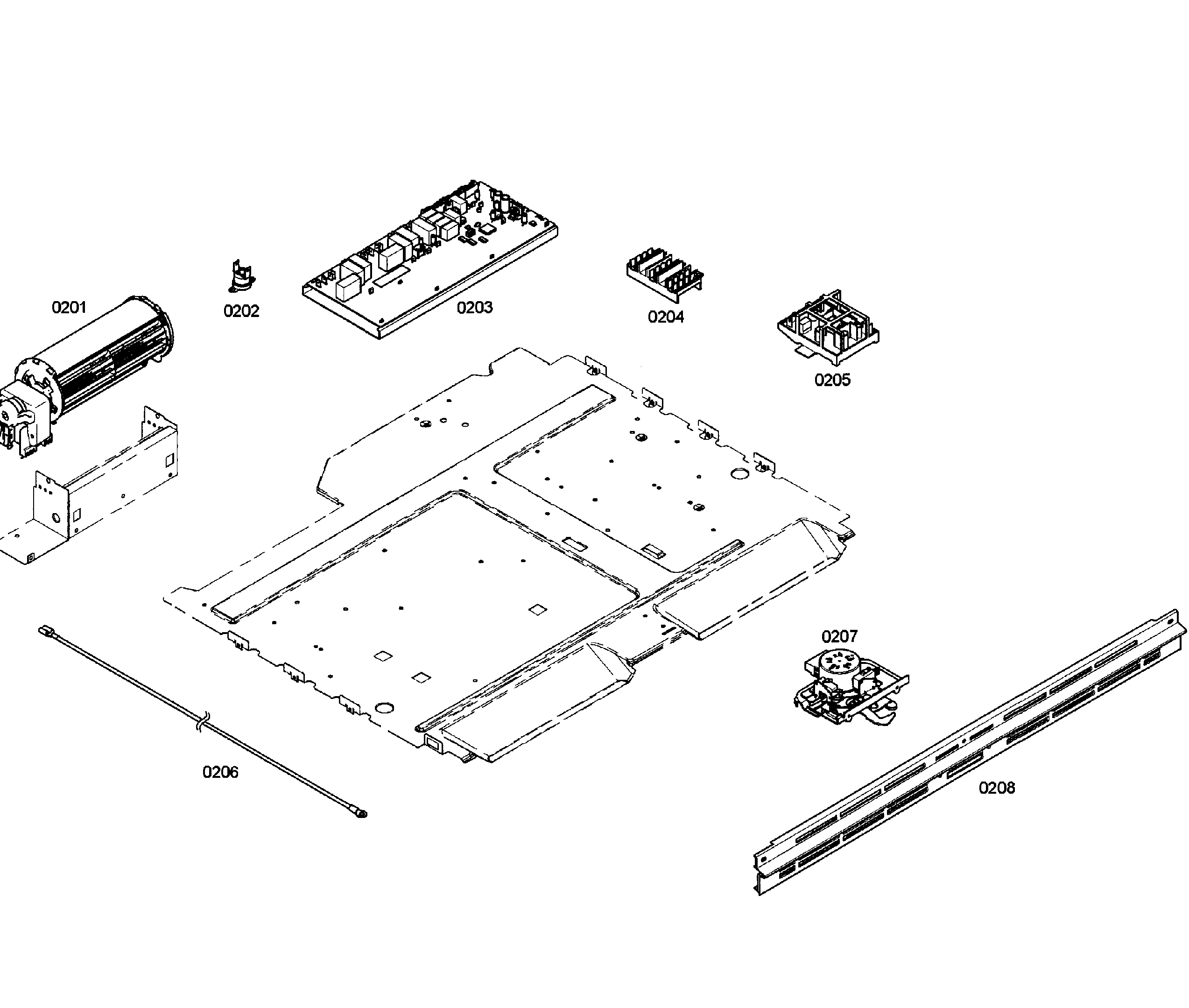 Bosch HBL3460UC/03 pcb's assy diagram