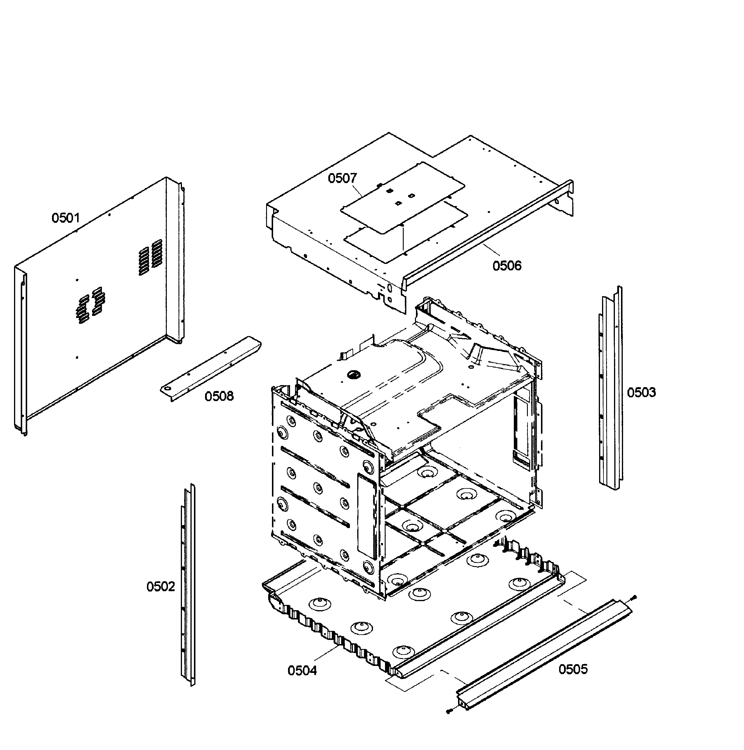 Bosch HBL3460UC/03 cabinet assy diagram