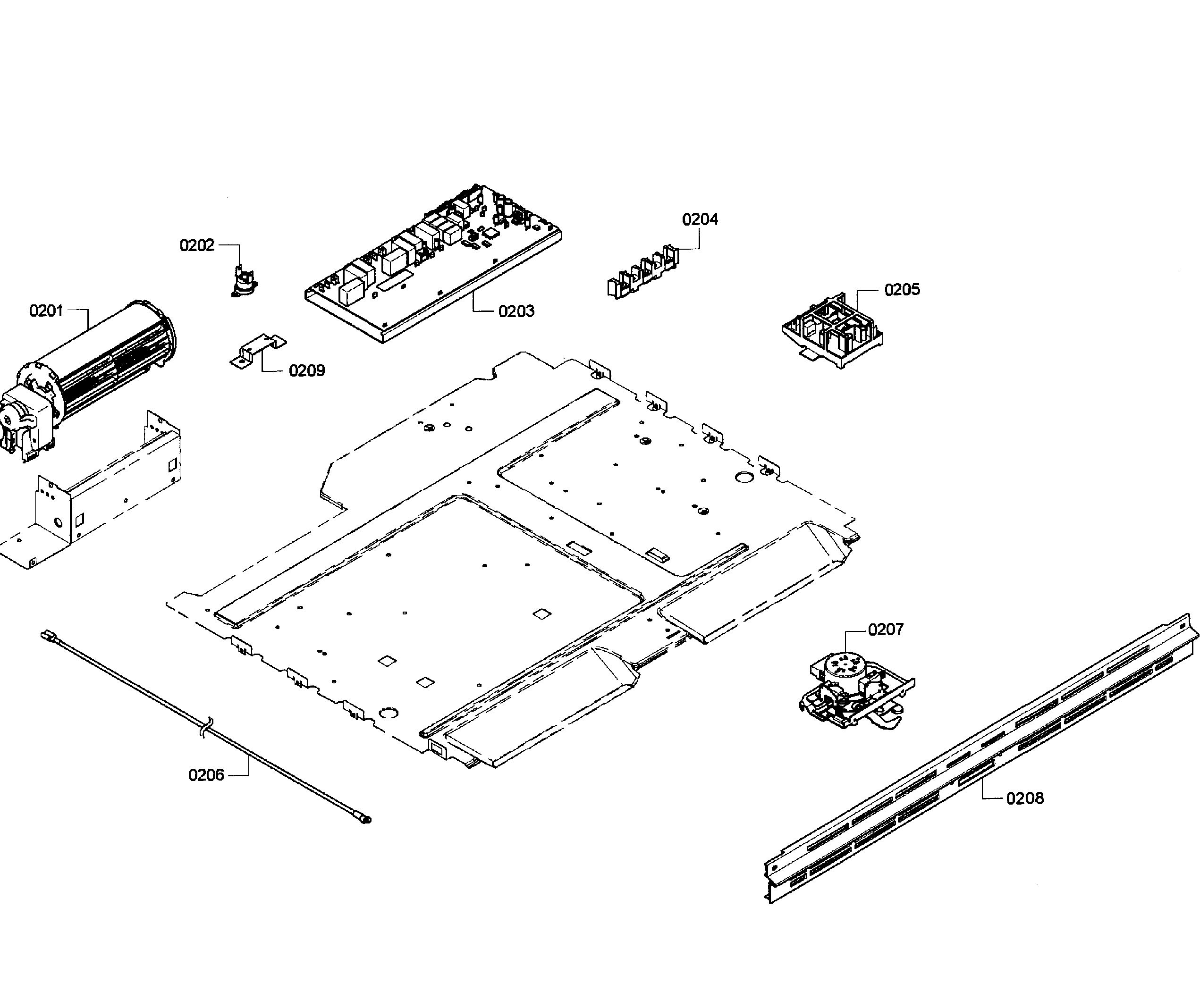 Bosch HBL3460UC/04 pcb's assy diagram