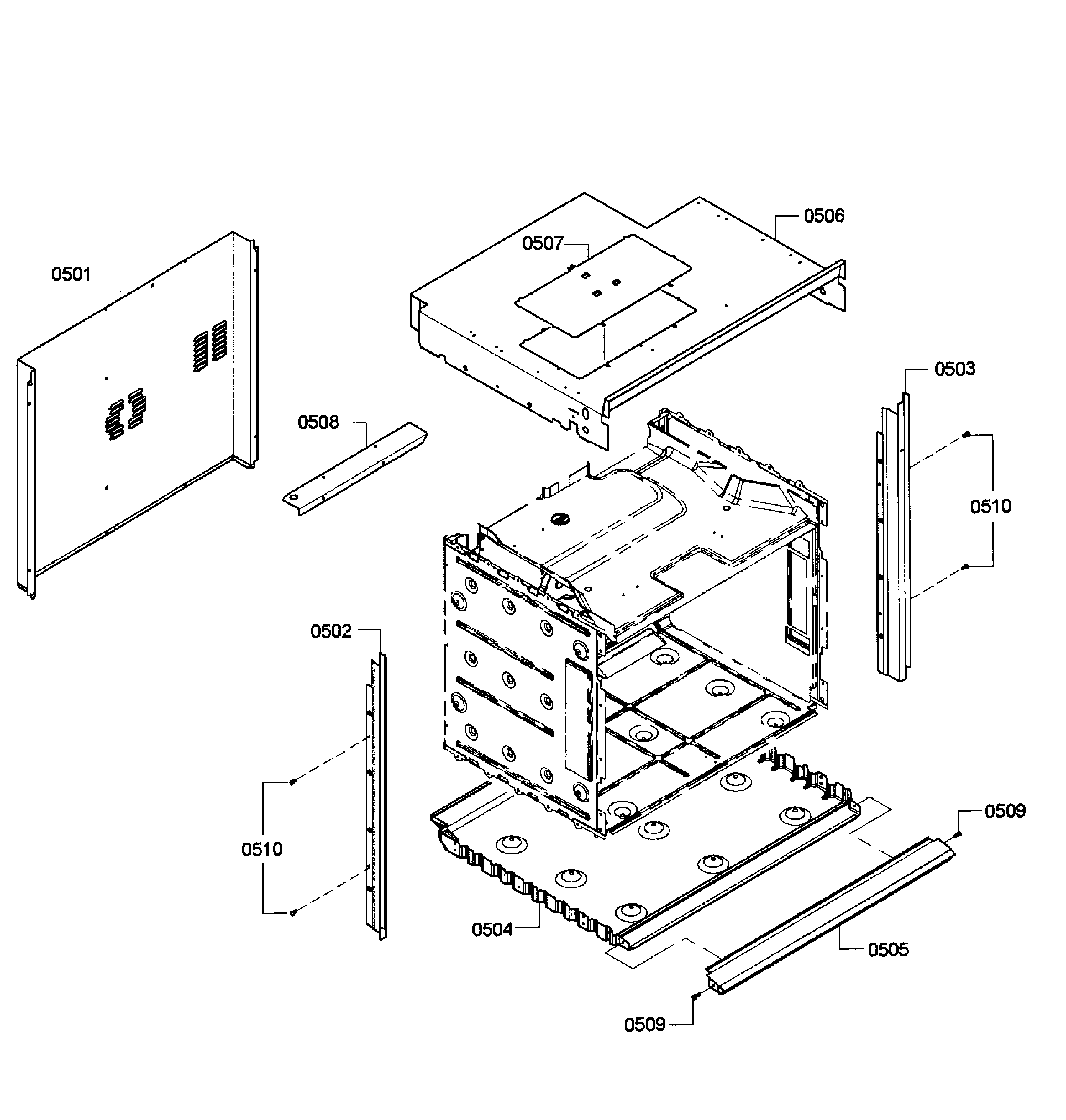 Bosch HBL3460UC/04 cabinet assy diagram